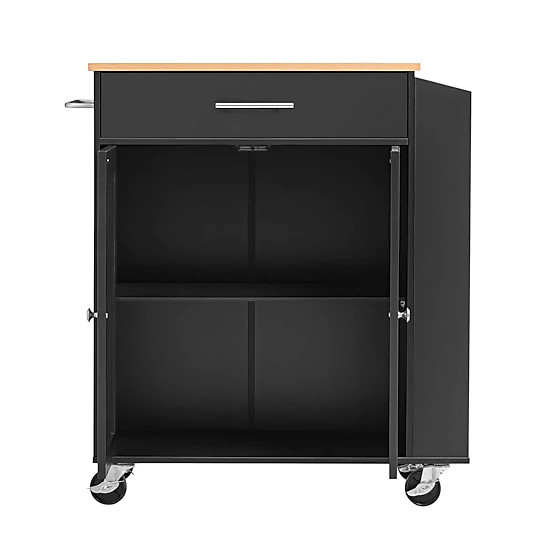 HONGGE Kitchen Island Cart with Storage Mobile Rolling Storage Island on Swivel Wheels with Drawer Storage Cabinet Rack