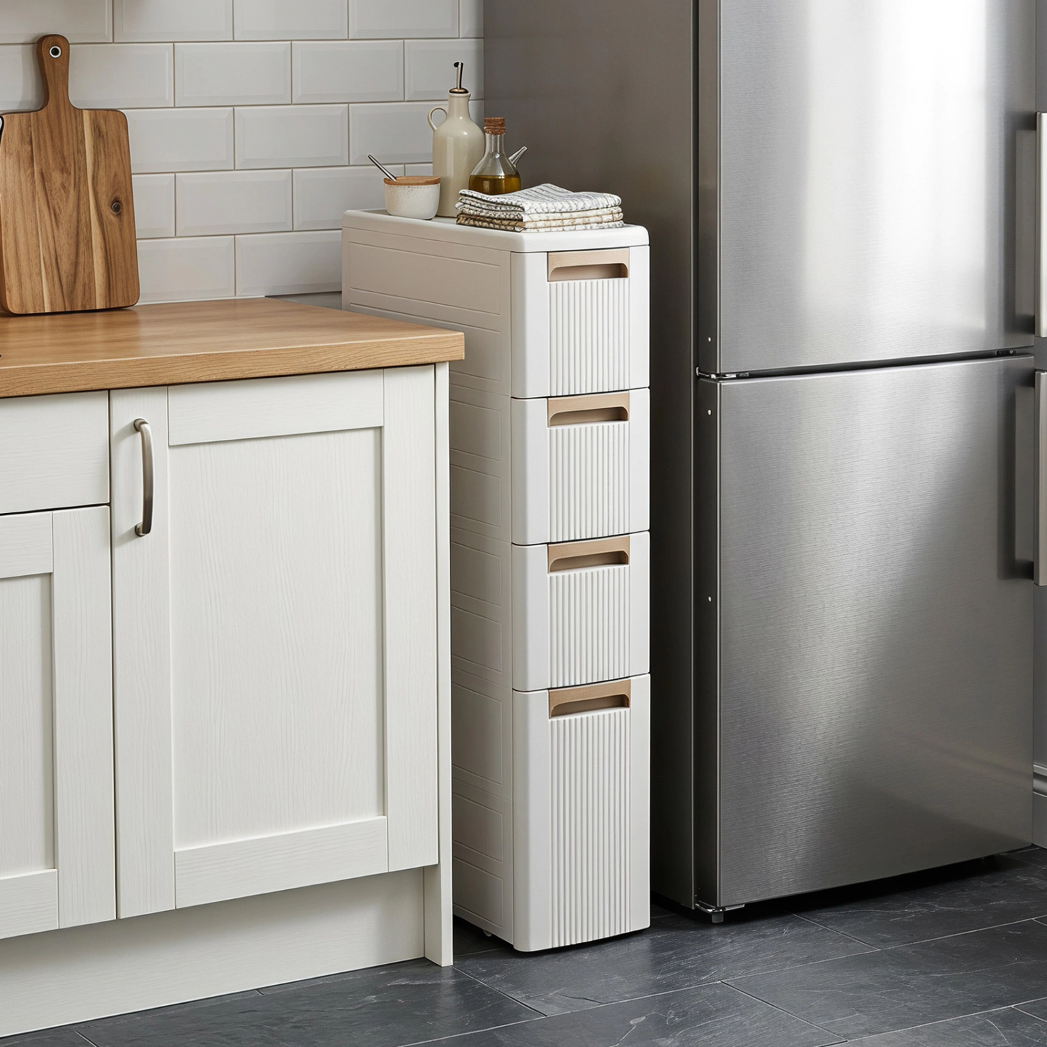 SlickBlue -Drawer Slim Storage Cabinet