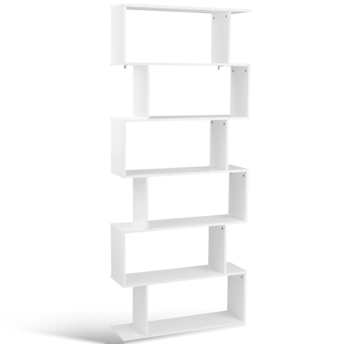 SlickBlue 6-Tier S-Shaped Bookshelf, Freestanding Display Shelf
