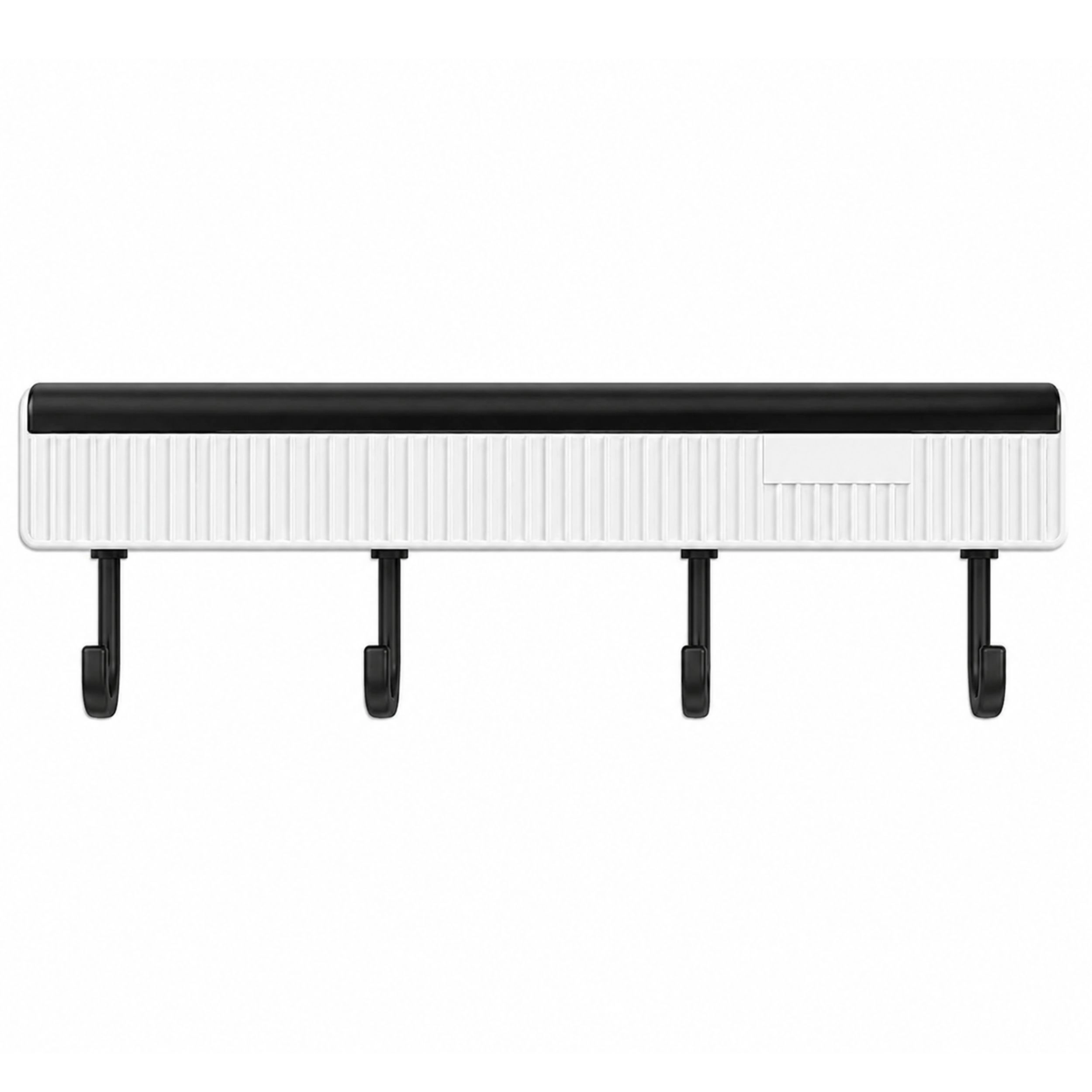 Home Collection Adhesive Shower Shelf No-Drill Bathroom Organizer Rack with 4 Hooks