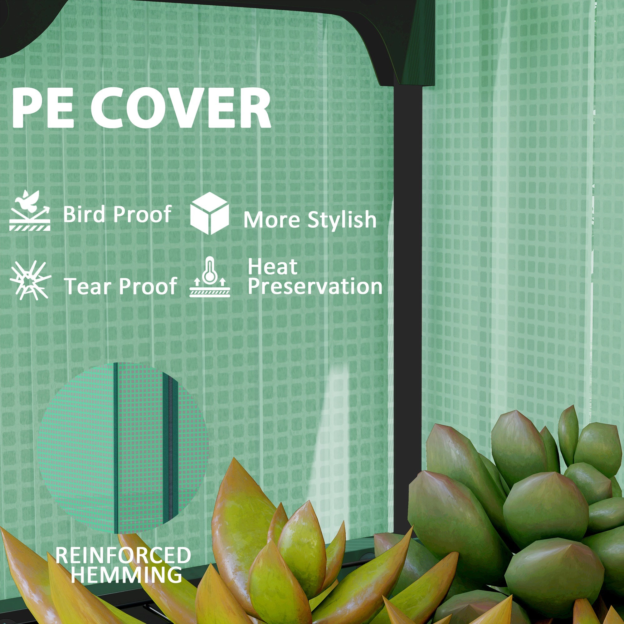 HONGGE Mini Greenhouse with Screen Roof, Portable Small High Strength PE Cover