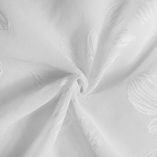 Habitat 100% Polyester Selina Sheer Grommet Leaf Embroidered Curtain Panel 52" x 84" White