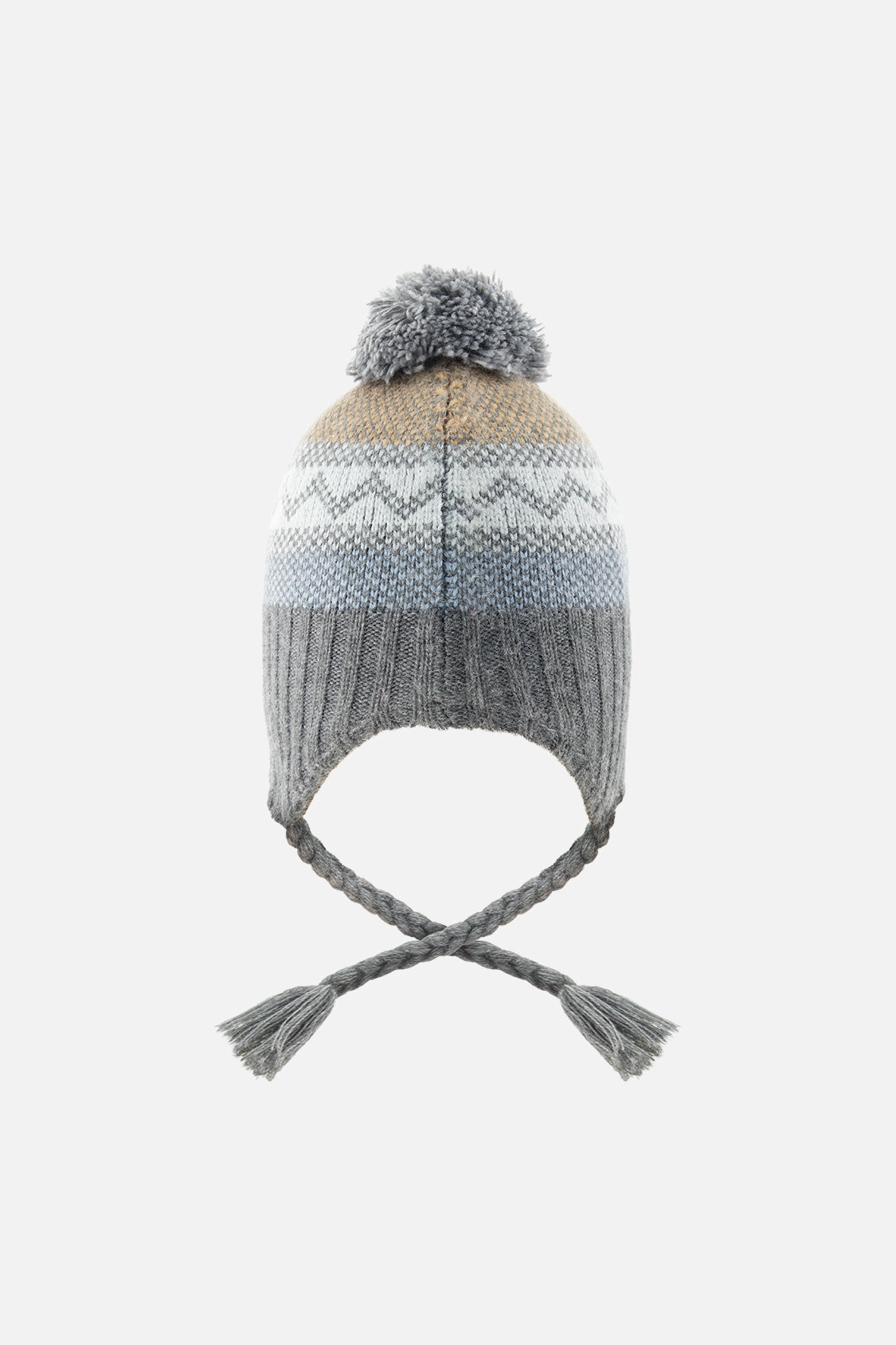 Deux par Boys Fair Isle Winter Peruvian Knit Hat with Pompom