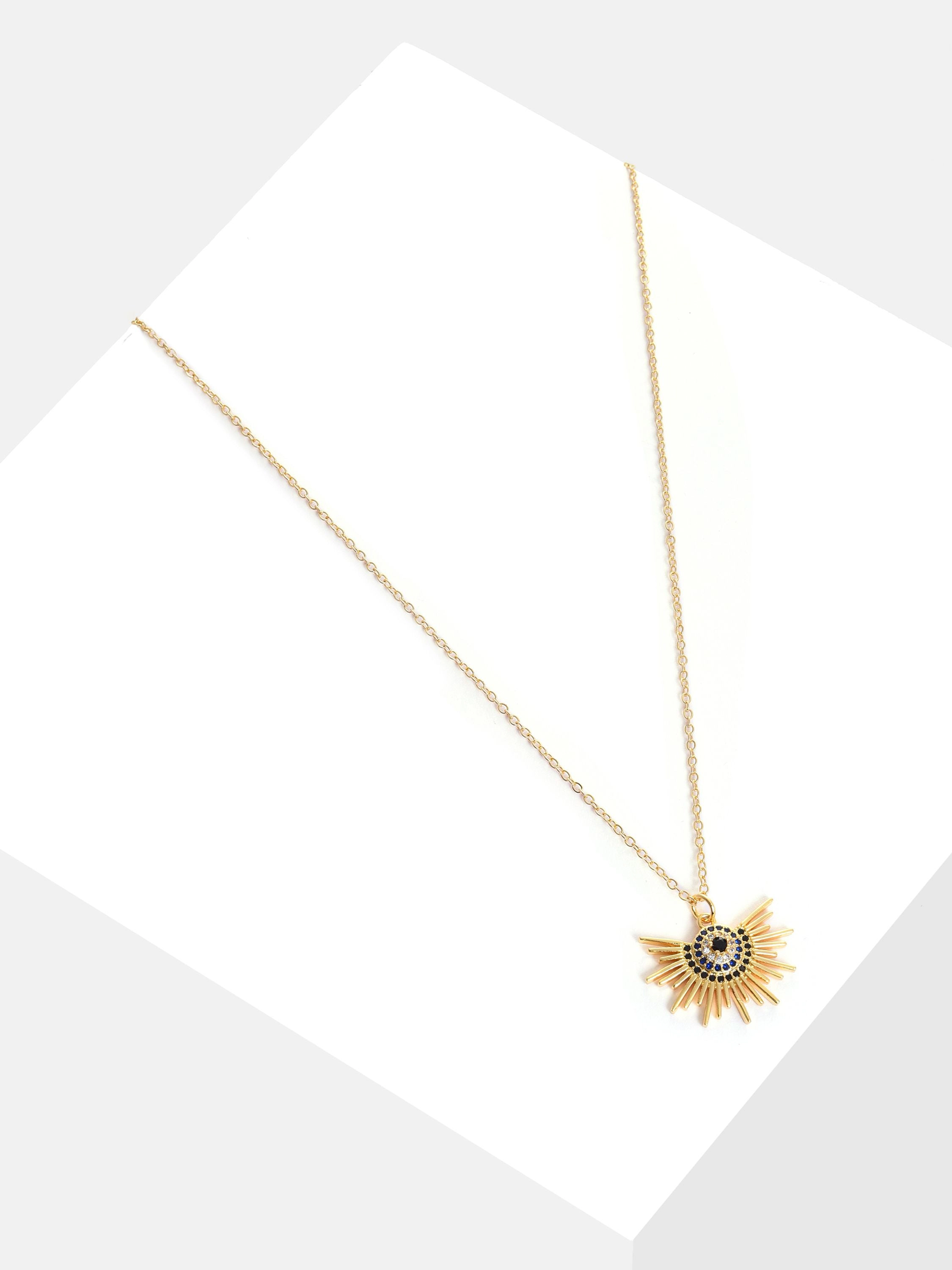 SOHI Women's Gold Half-Sol Pendant Necklace