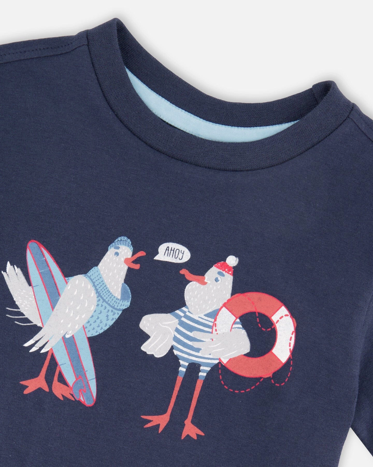 Deux par Boys Organic Cotton Seagull Graphic Short Sleeve T-Shirt
