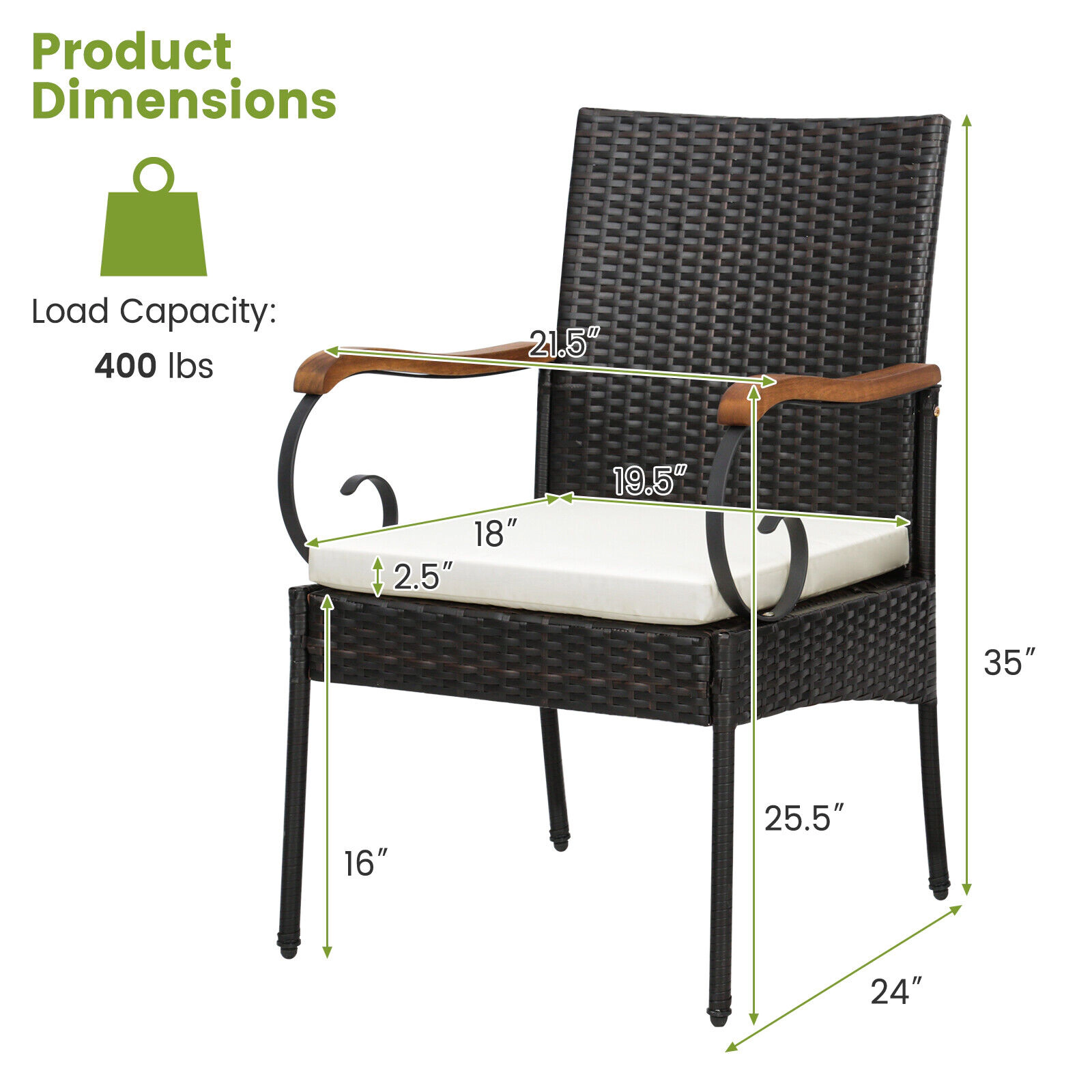 SUGIFT 7 Piece Patio Wicker Dining Set Natural with 63 in Table and 6 Cushioned Chairs