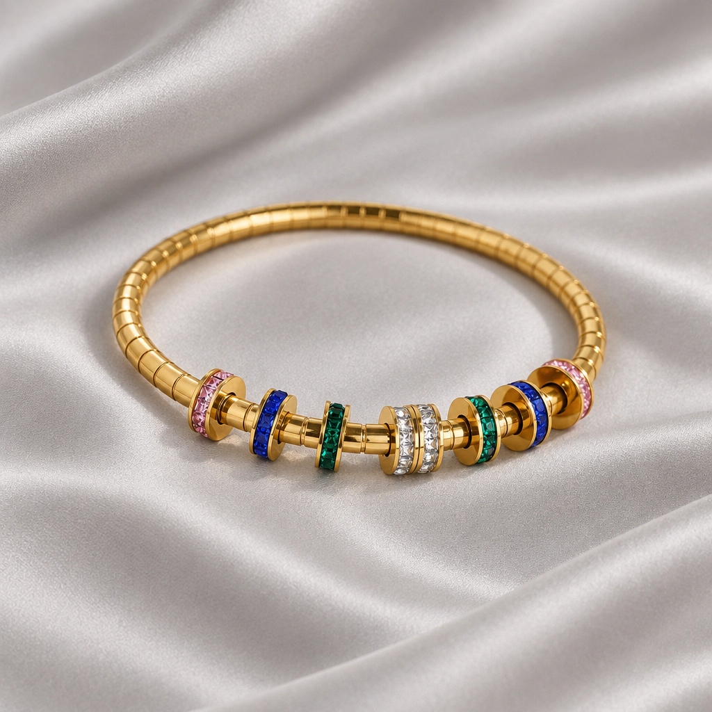 DressAtR Women's 18K Gold Plated Nordic Circle Bracelet