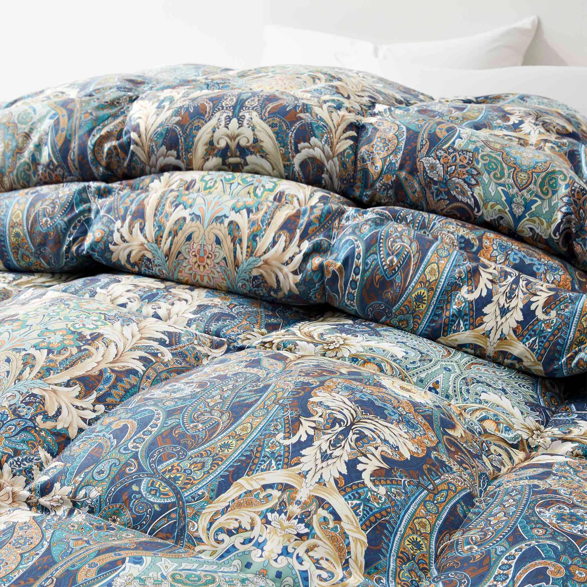 PEACENEST Printed Feather Fiber Comforter All Season Soft Duvet Insert