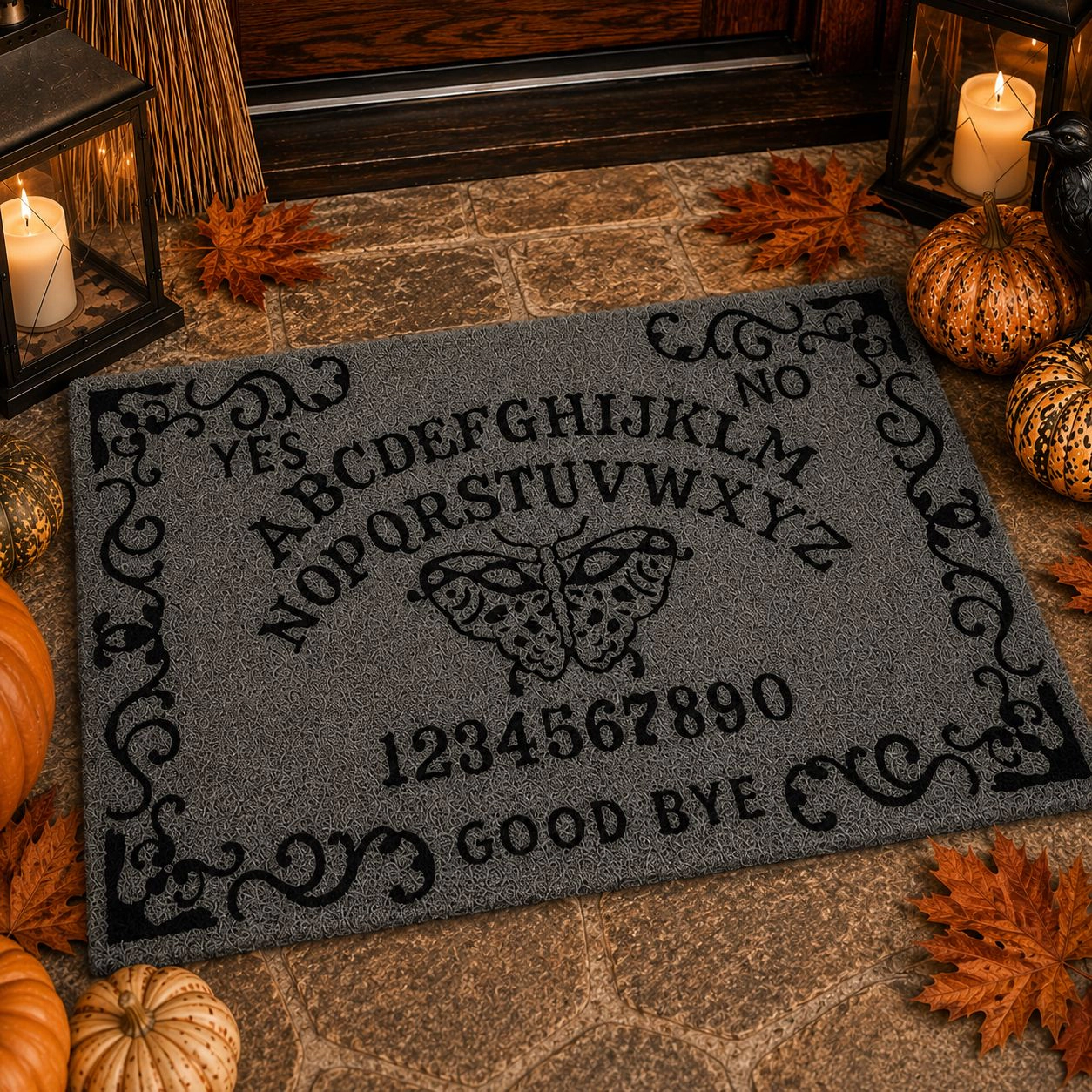 Kate Aurora Halloween Board Bristled Coir Outdoor Welcome Mat - 18"x30"