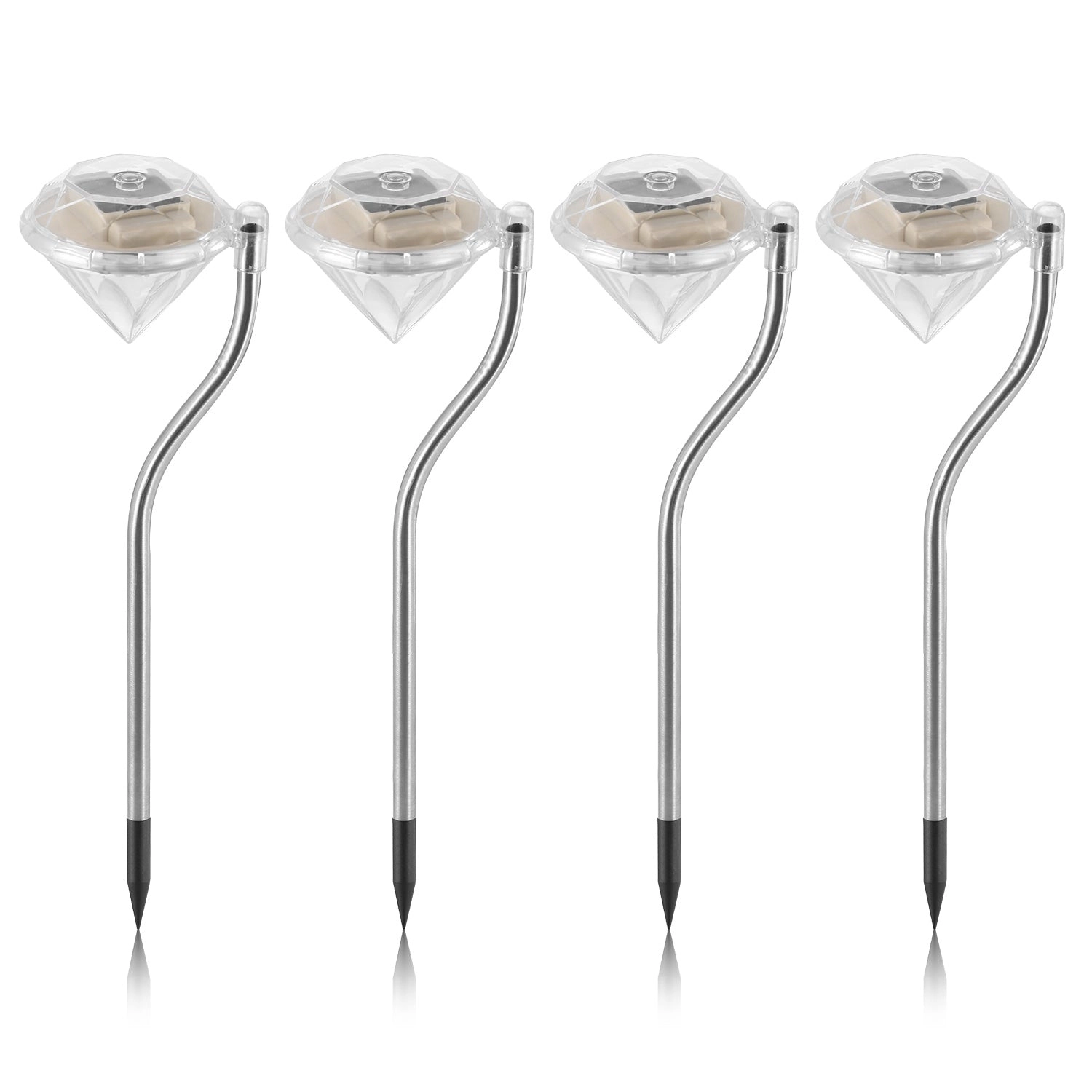 GBruno Solar Diamond LED Garden Pathway Lights 4-Pack