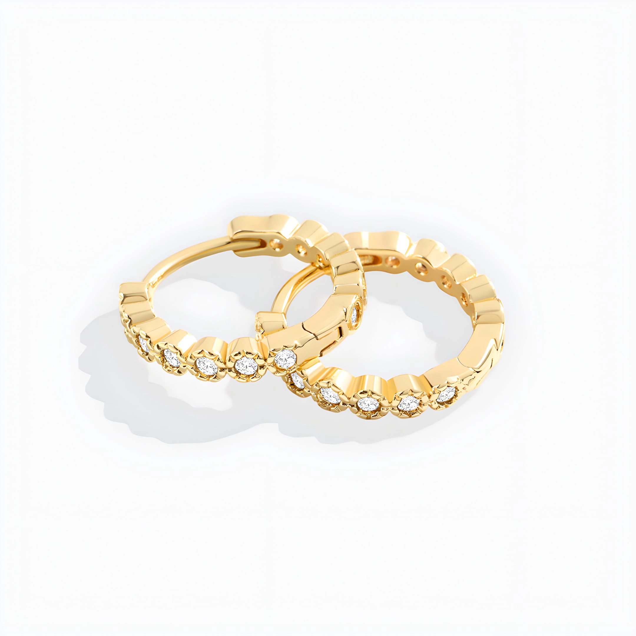 Mint & Lily Women's Shimmer Huggie Hoop Earrings
