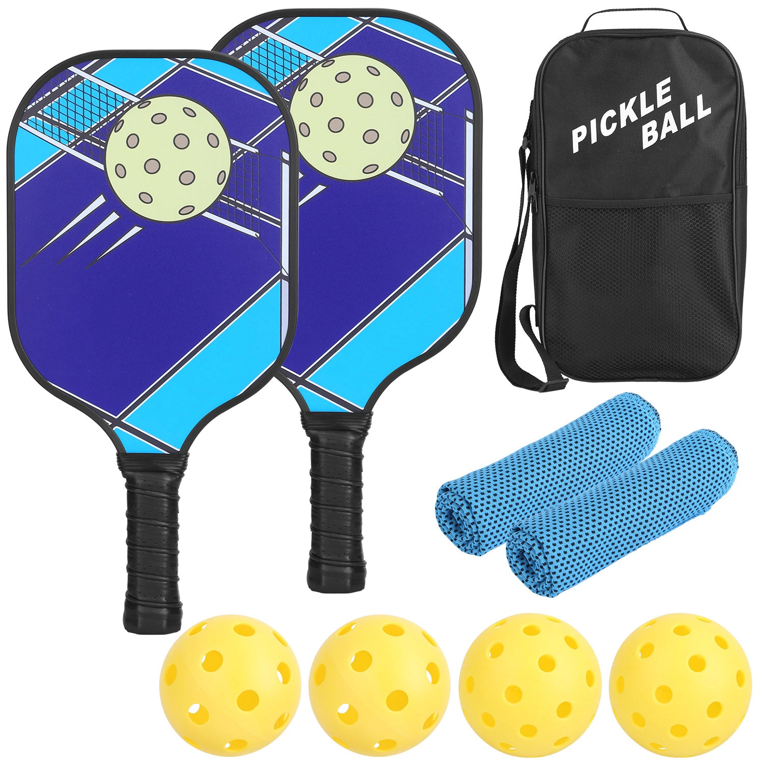 GBruno Fiberglass Pickleball Set With Carry Bag