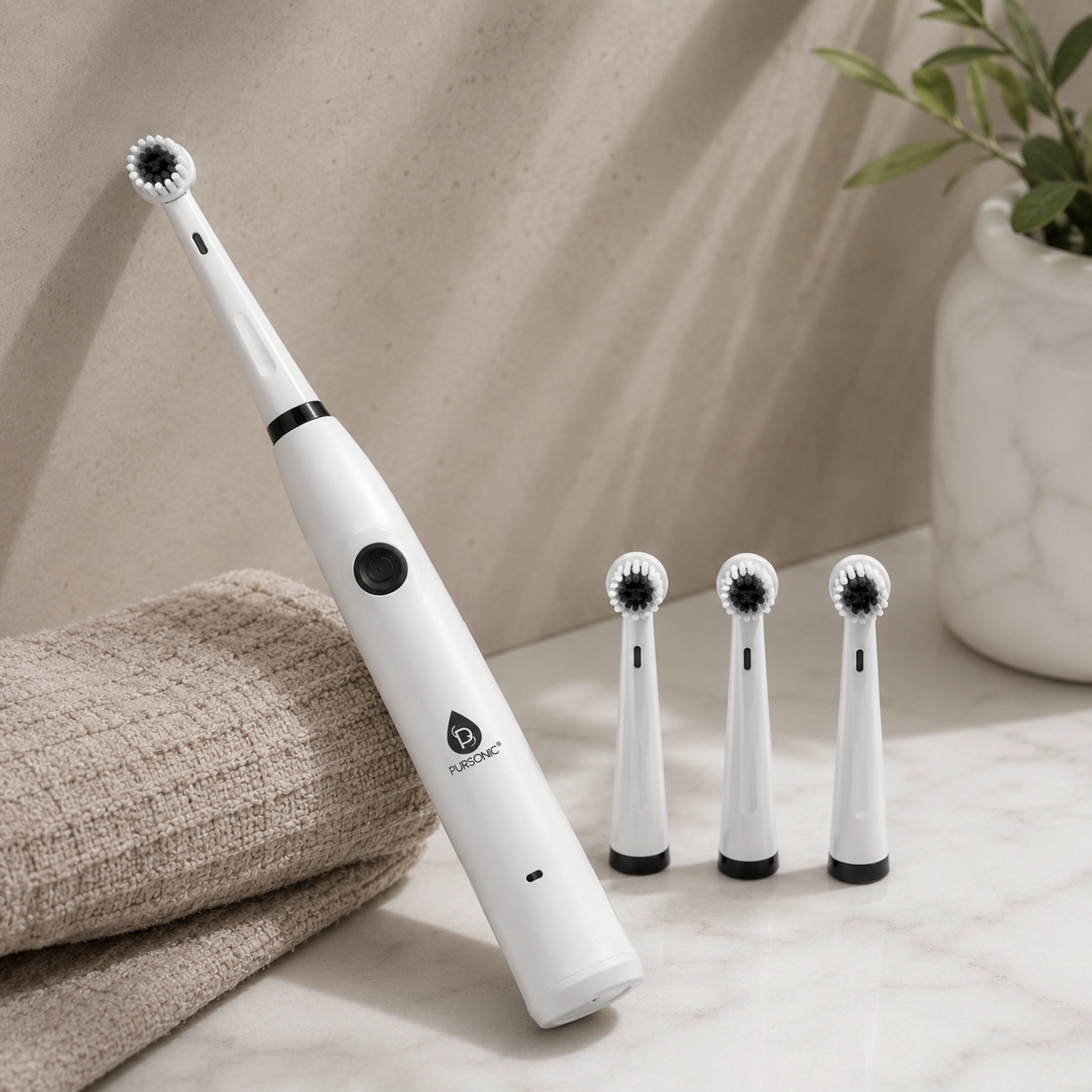 Pursonic Unisex USB Rechargeable Sonic Electric Toothbrush with UV Sanitizer, 3 Modes & 3 Brush Heads