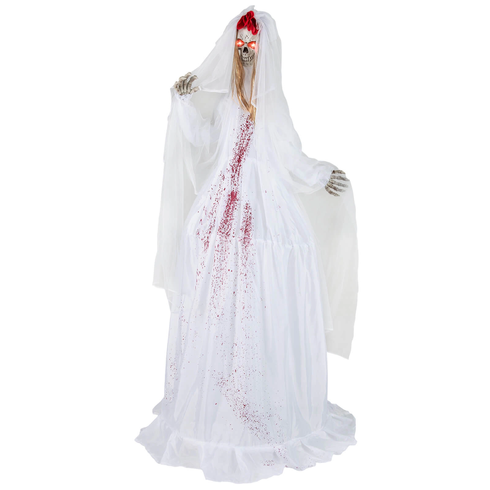 Costway Halloween Animatronic Standing Bride 7.2 FT Haunted House Decoration Sounds