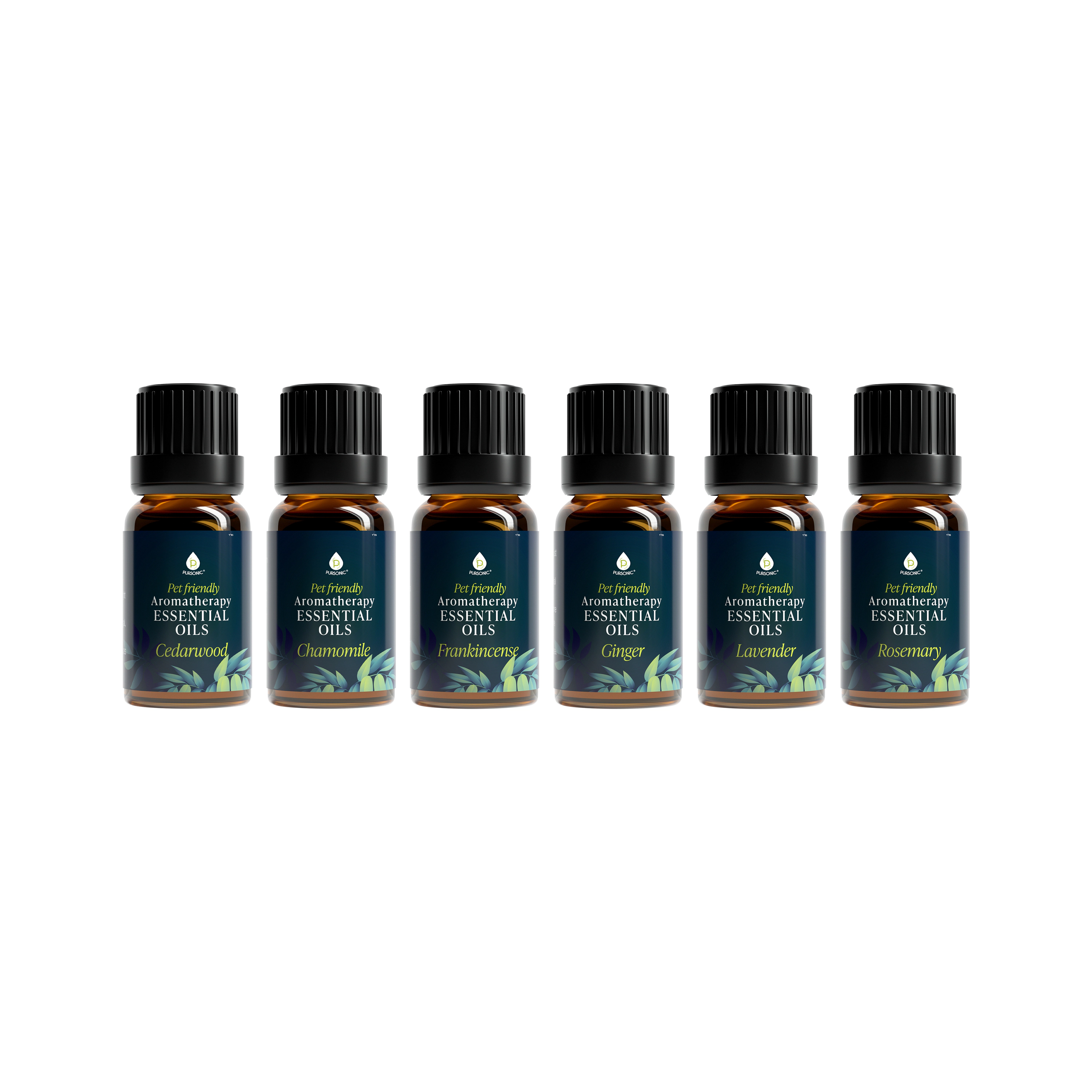 Pursonic Unisex Pet-Friendly Aromatherapy Essential Oil Collection – 6 Pack Essential Oils