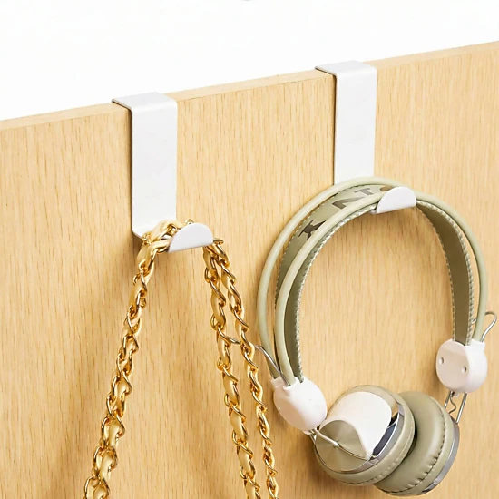 Evideco 2-Pack Stainless Steel Over-the-Door Hooks, Fingerprint & Rust Resistant