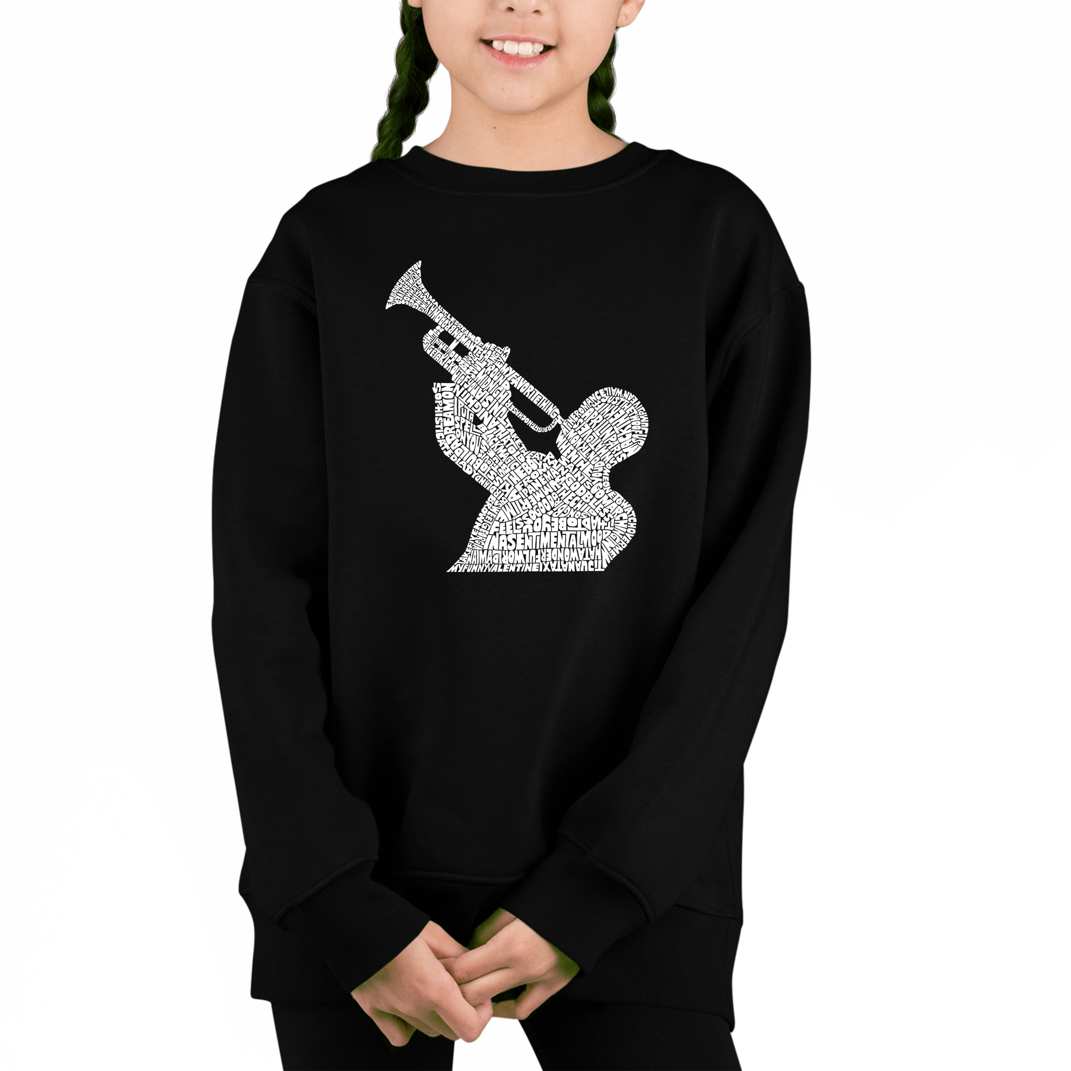 LA Pop Art Girl's Word Sweatshirt - All Time Jazz Songs