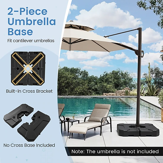 SlickBlue Unisex Fillable Cantilever Umbrella Base Stand