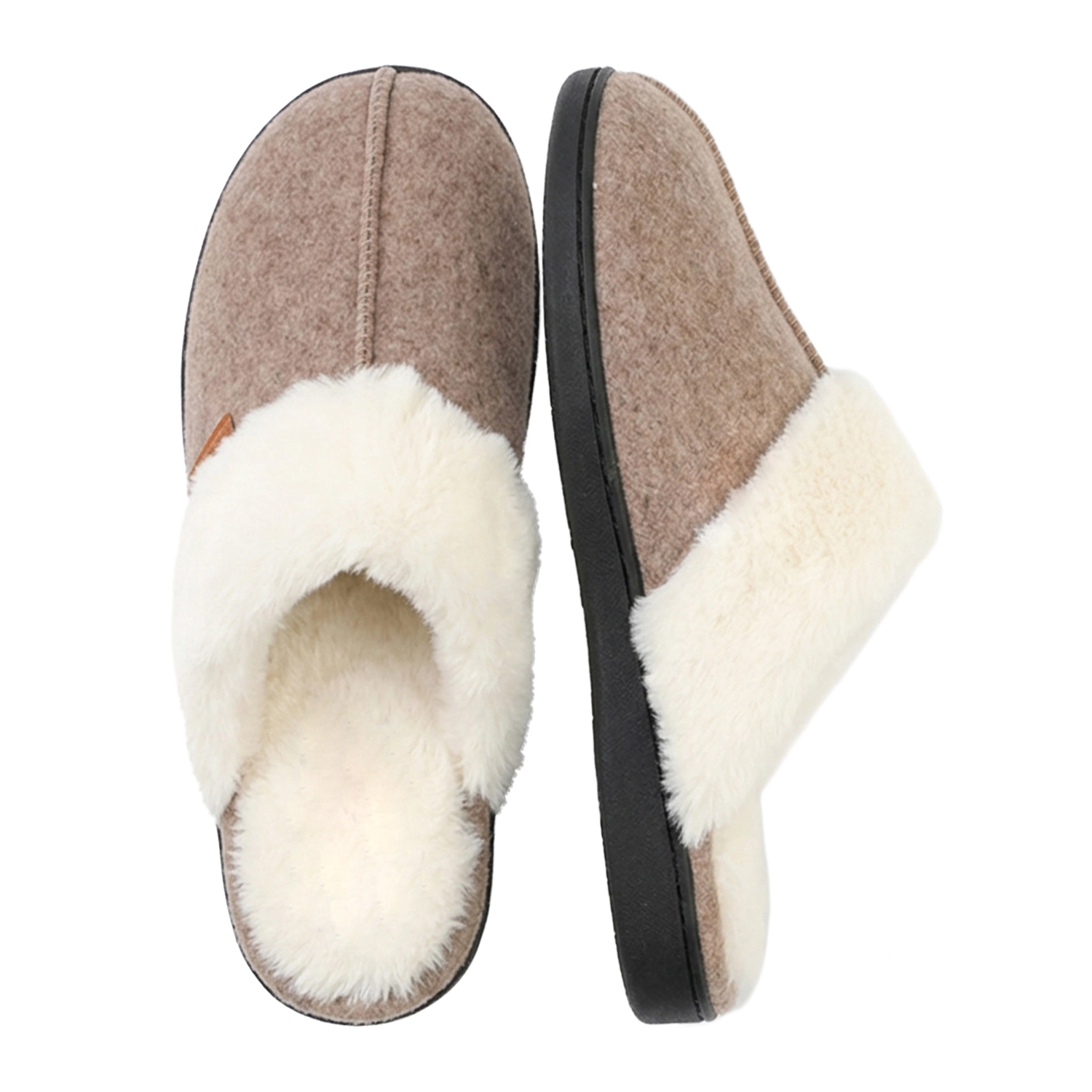 Roxoni Women's Winter House Fuzzy Fluffy Furry Cozy Clog Slipper
