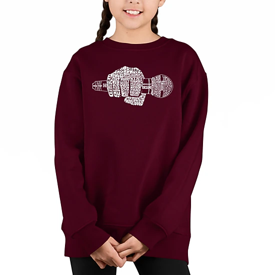 LA Pop Art Girl's Word Art Sweatshirt - 90's Rappers