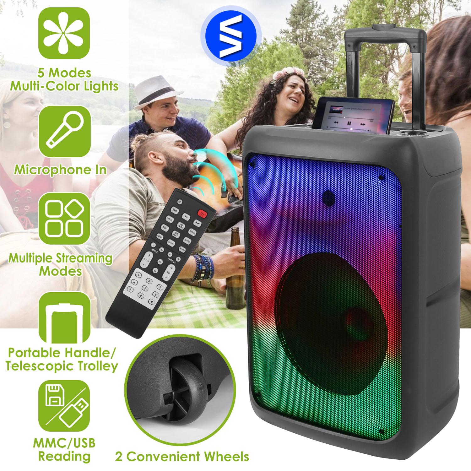 GBruno LED Wireless Party Speaker With Trolley
