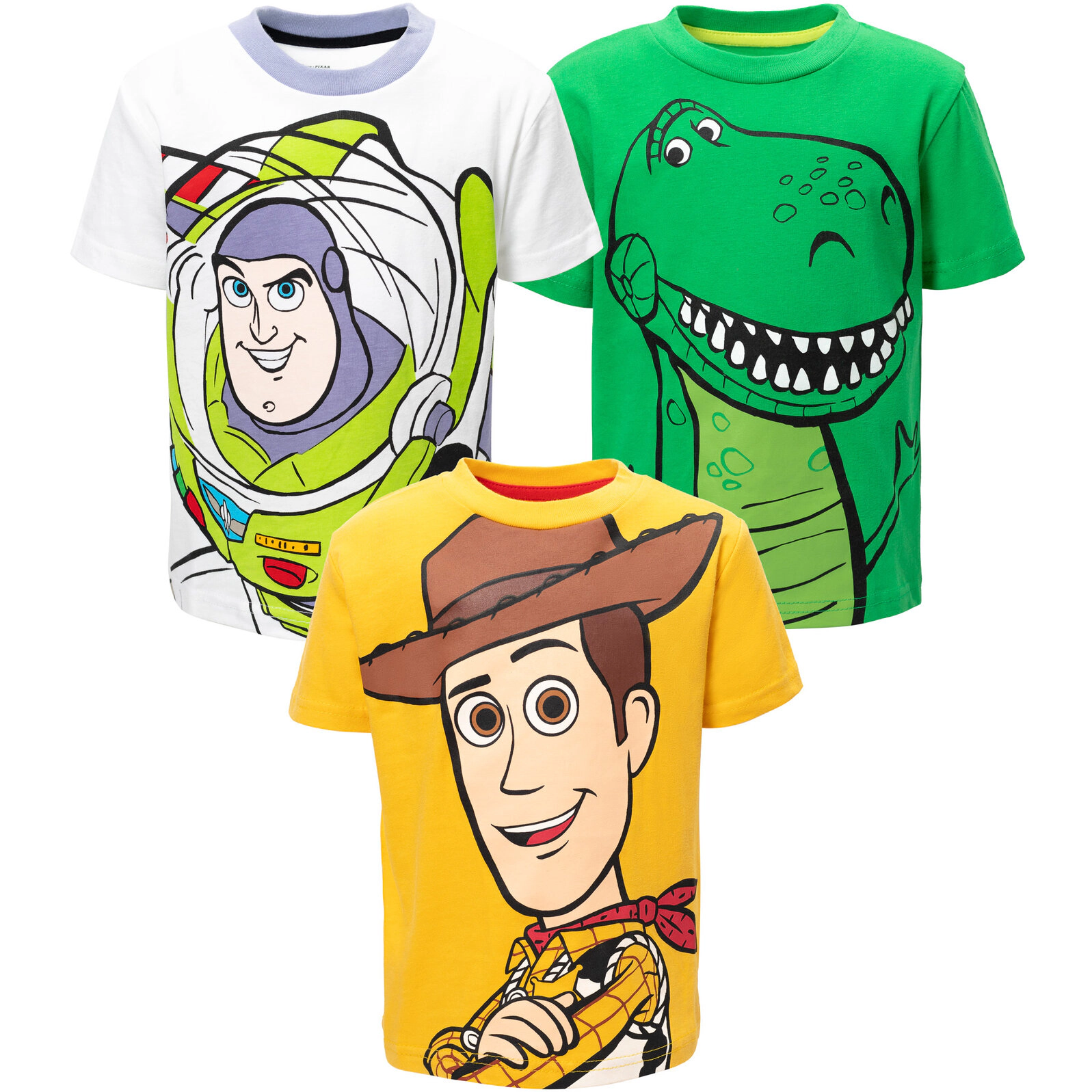 Disney Pixar Boys' 3-Pack Short Sleeve T-Shirts