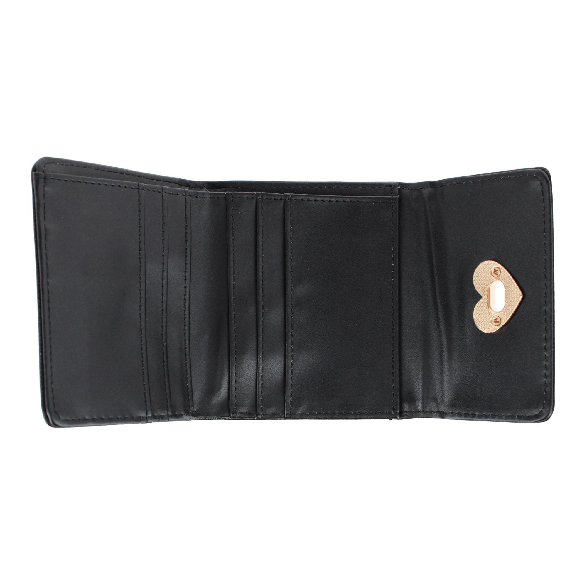 CTM Women's Premium Faux Leather Tri-Fold Mini Wallet