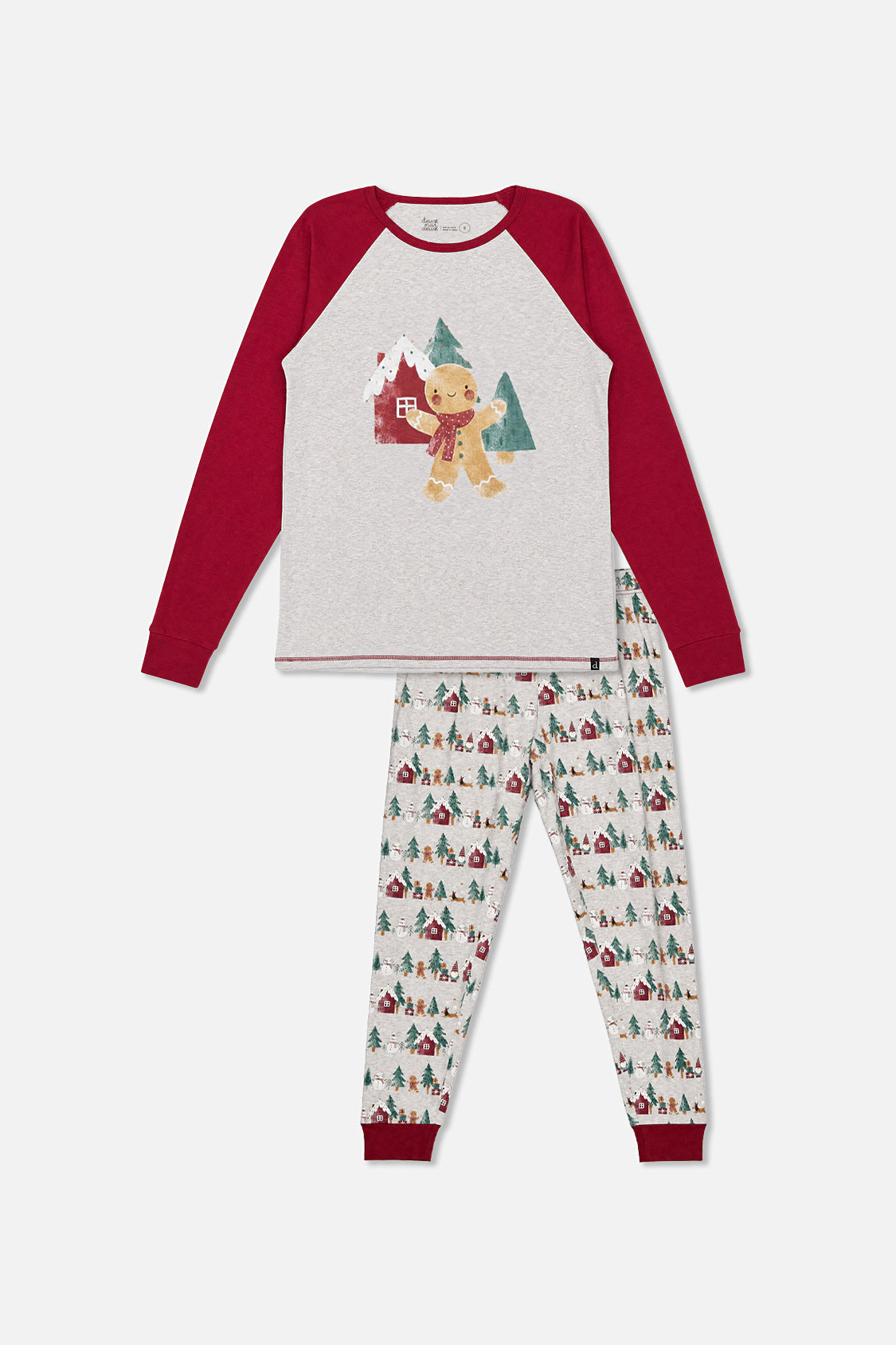 Deux par Mens Two Piece Holiday Print Christmas Pajama Top and Pants Set