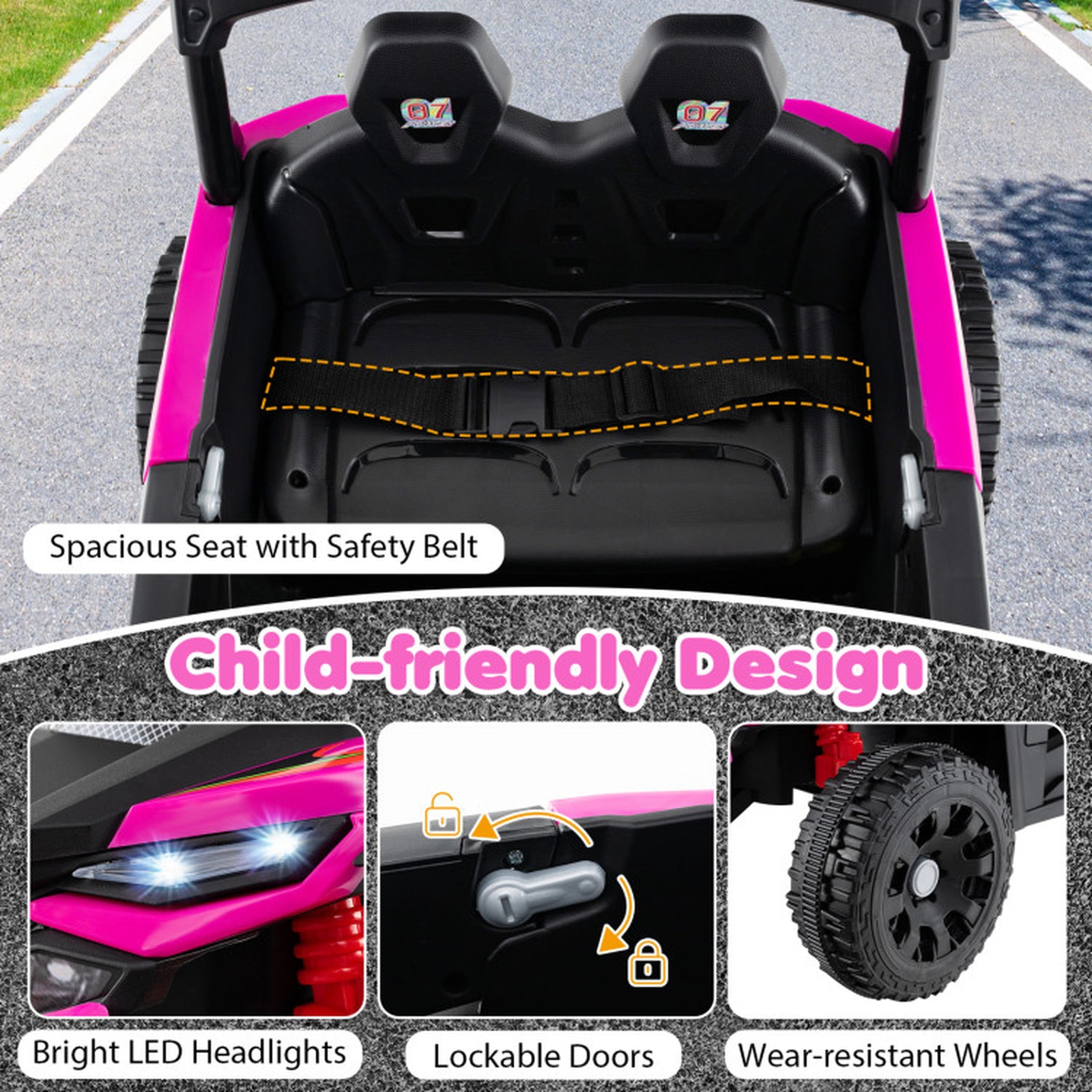 SUGIFT 12V Battery Powered Ride On Tractor Parent Remote Control 66-lb Capacity Ages 3+ with Detachable Trailer Black