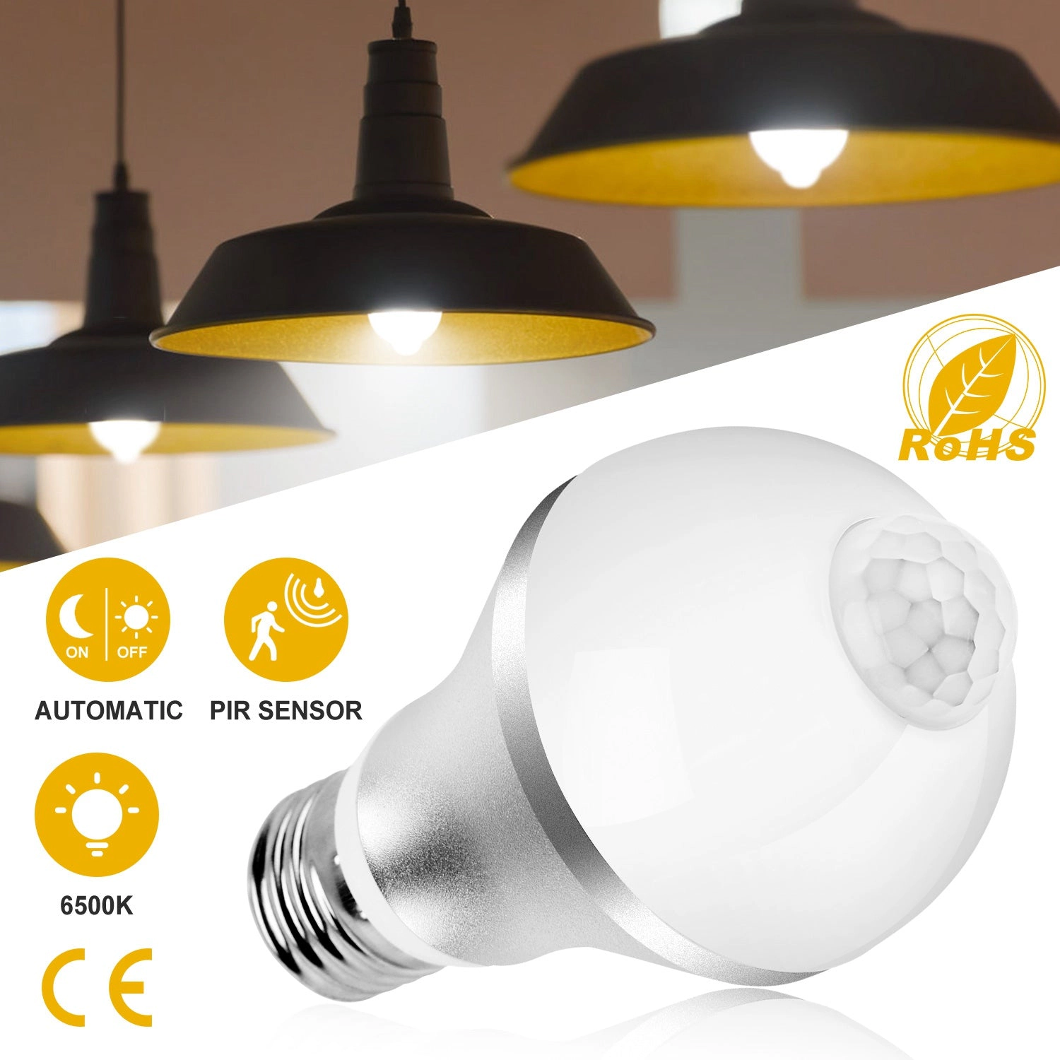 GBruno 9W Motion Sensor LED Light Bulb