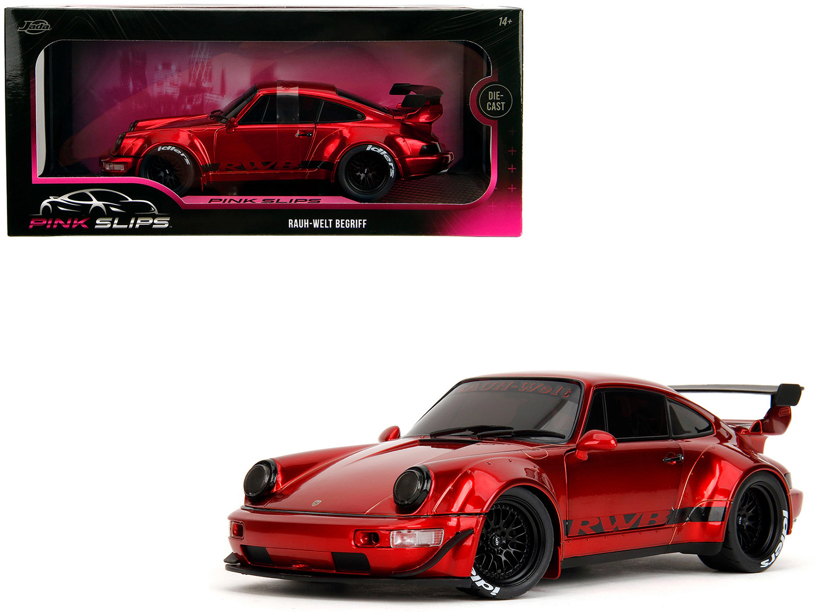 Jada RWB Body Kit Red Metallic with Black Stripes "Pink Slips" Series 1/18 Diecast Model Car by Jada