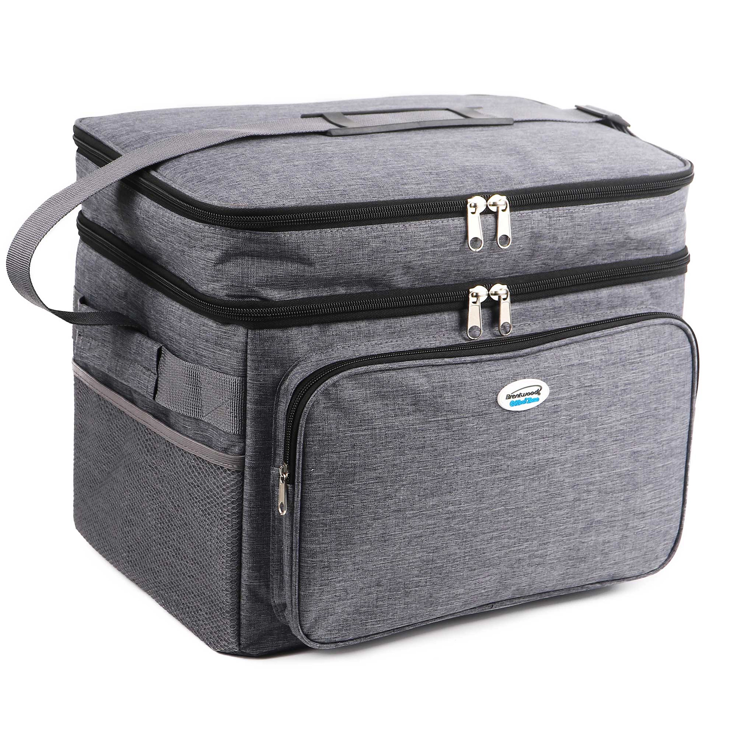 Brentwood Kool Zone 12 Can Insulated Cooler Bag in Grey with Hard Liner