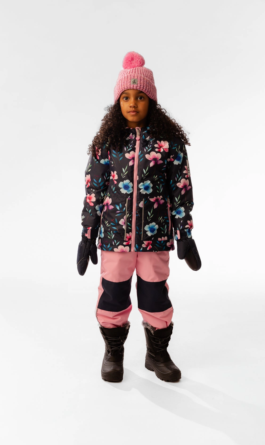 Deux par Girls Floral Print Lightweight Two Piece Chill Snowsuit with Hooded Jacket and Snow Pants