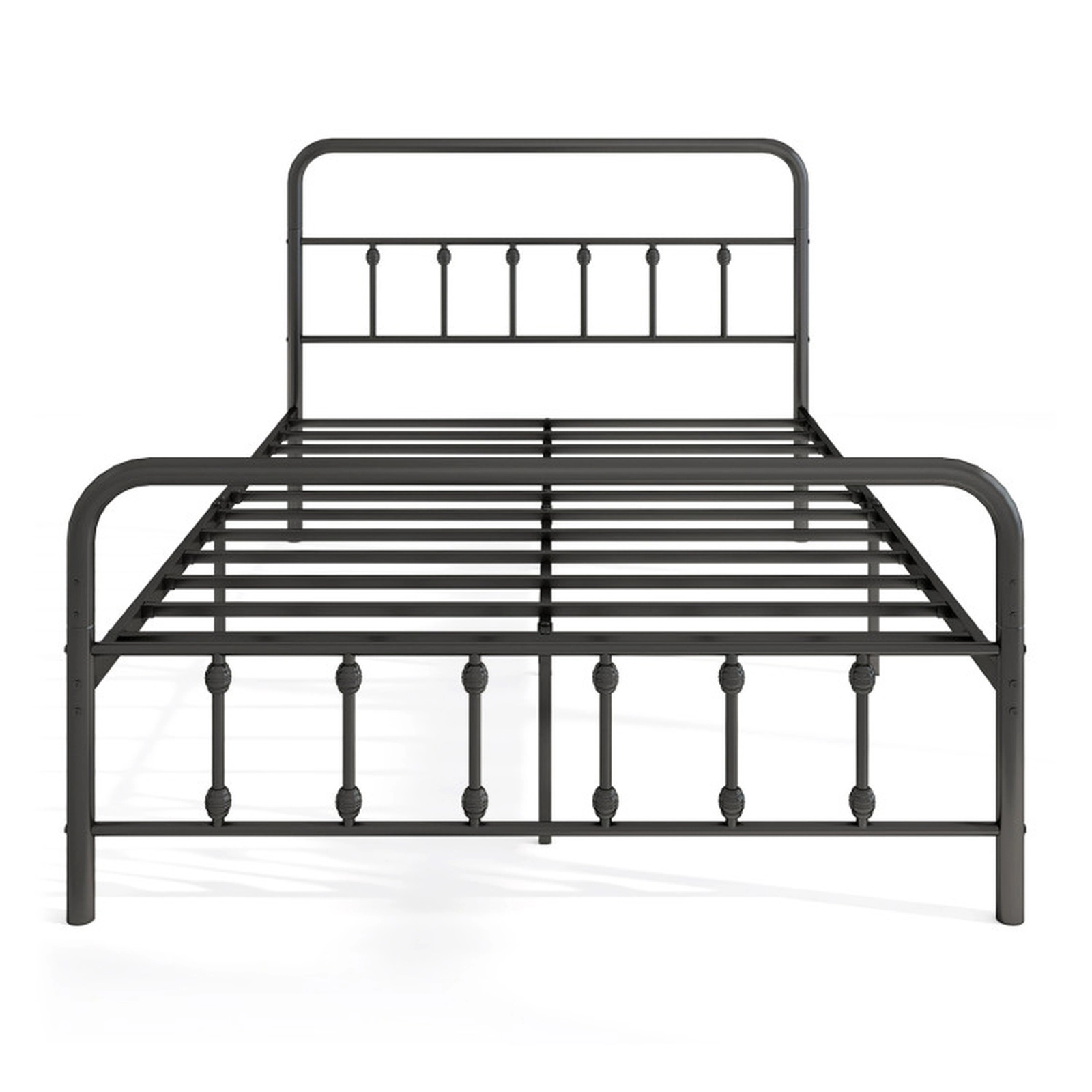 SUGIFT Victorian Style Bed Frame with Headboard and 12.5-in Under Bed Storage Full Size 1100-lb Capacity Black