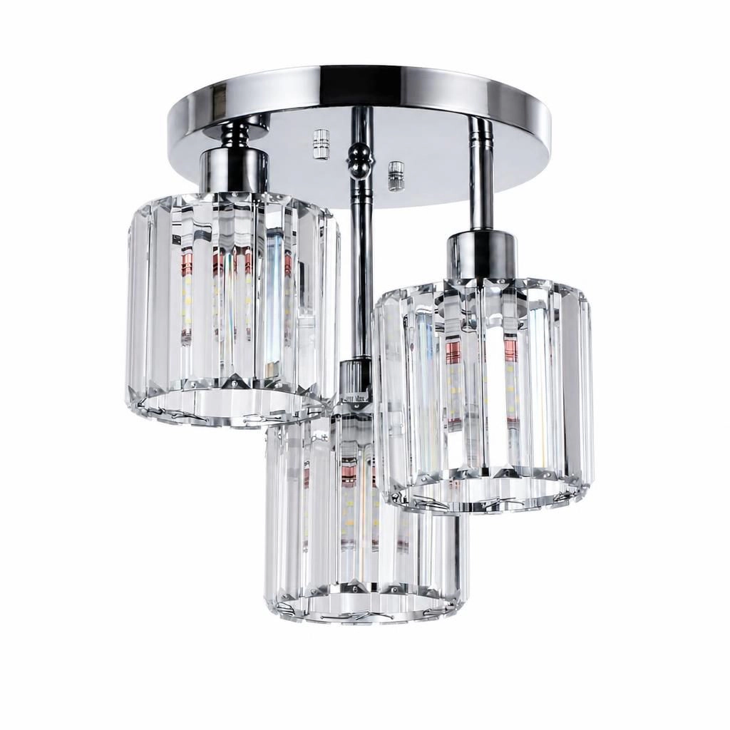 ELEMENT ACE Round Flush Mount Crystal Ceiling Light