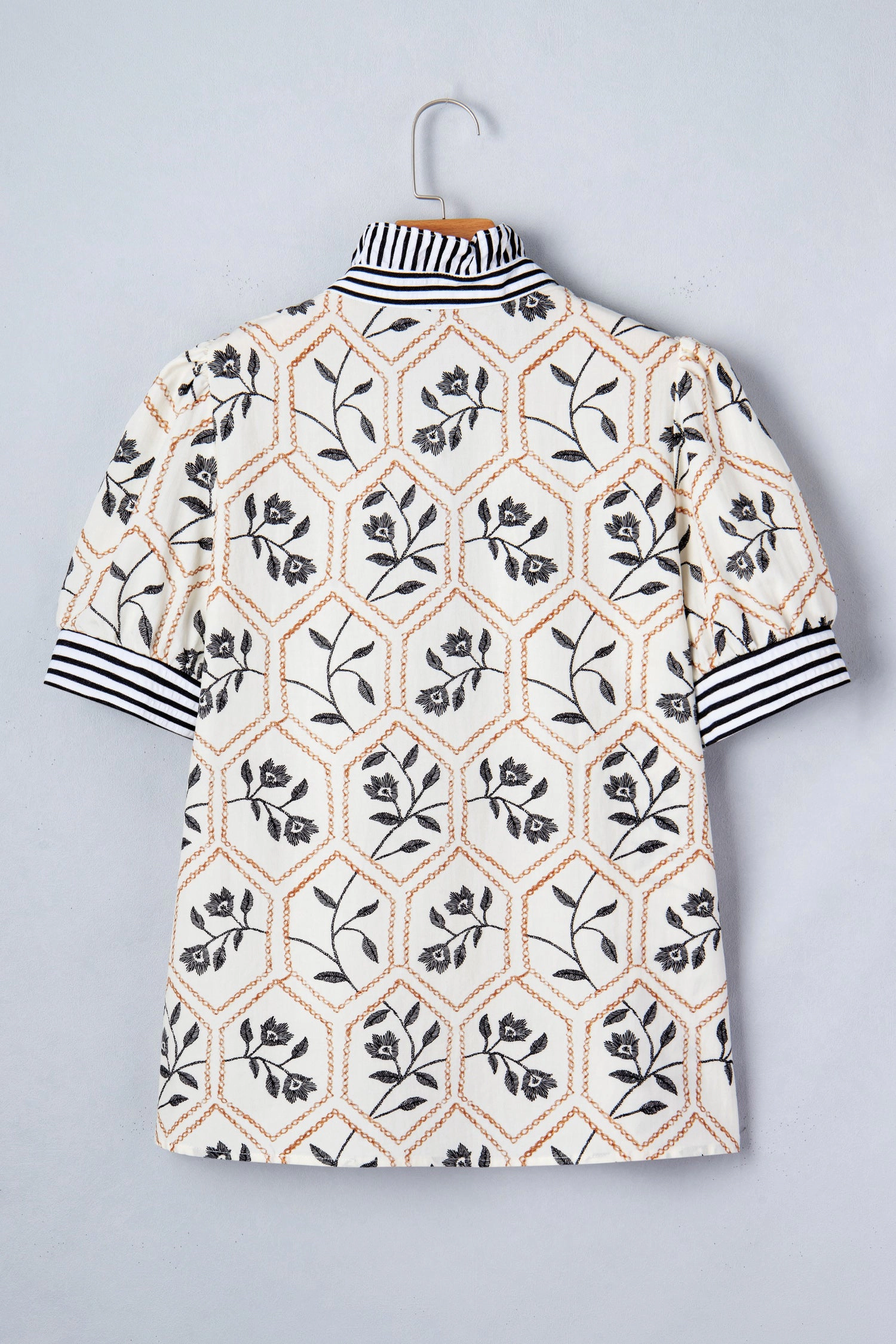 Threaded Pear Women's Hayden Patchwork Short Sleeve Blouse