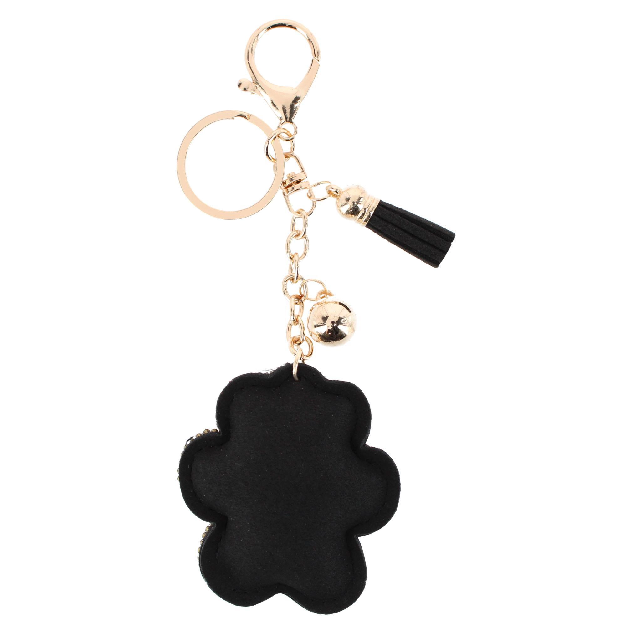 CTM Women's Rhineston Dog Paw Bag Charm & Key Chain