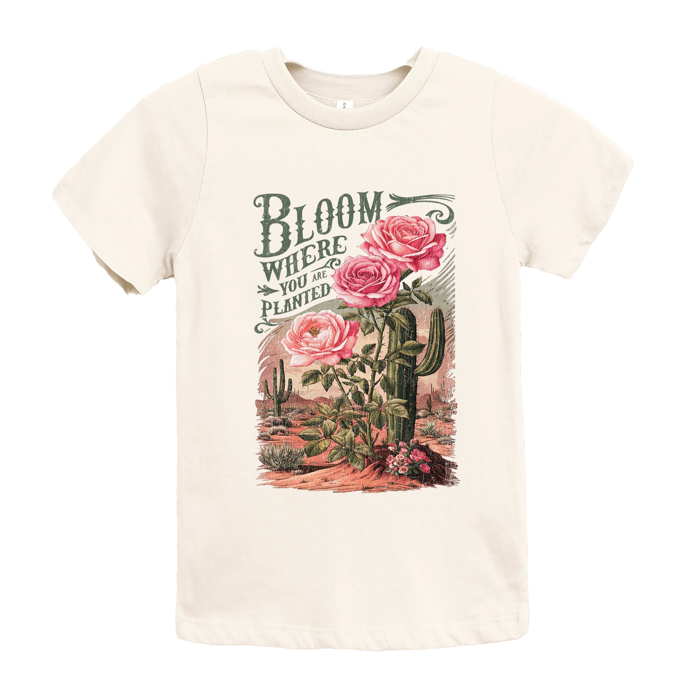 The Juniper Shop - Bloom Where You Are Planted Cactus Youth Short Sleeve Graphic T-Shirt