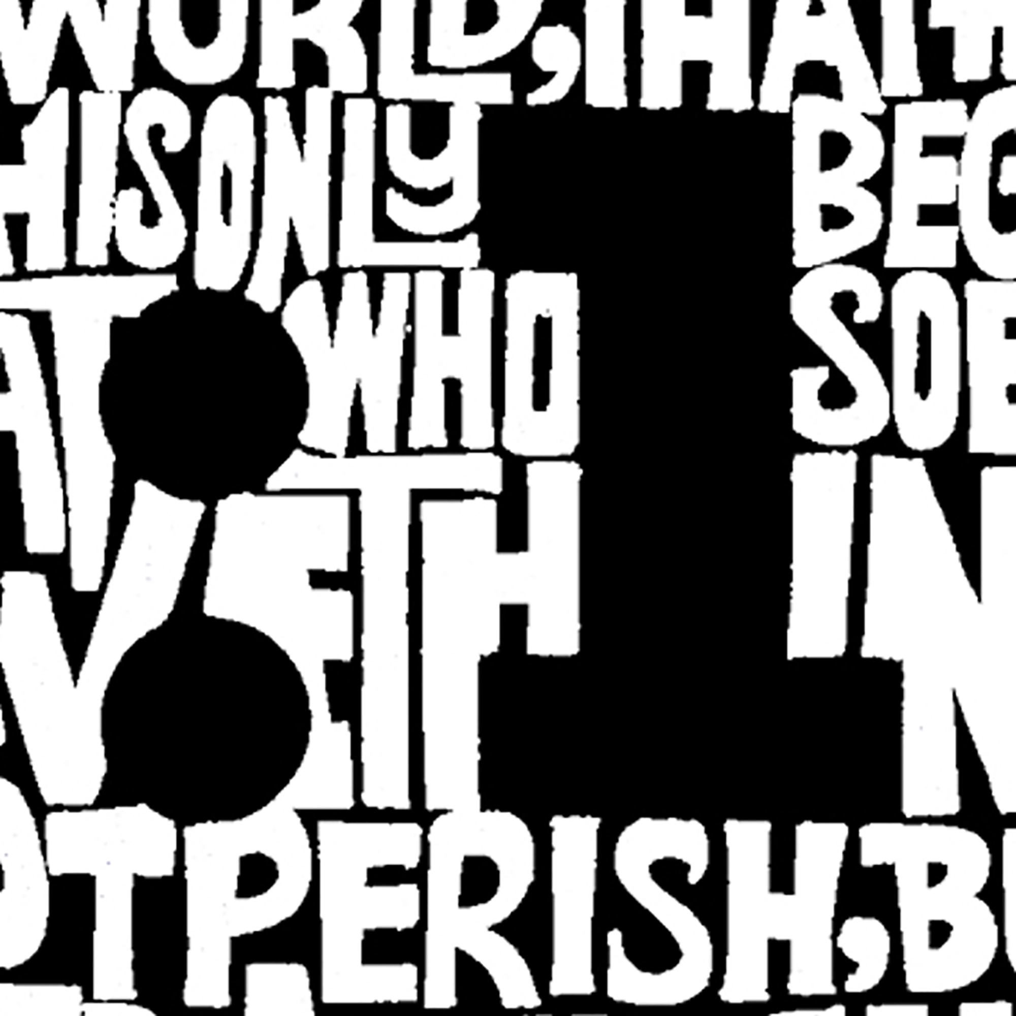 LA Pop Art Men's John 3:16 Word T-Shirt - 100% Cotton, Crew Neck, Short Sleeve