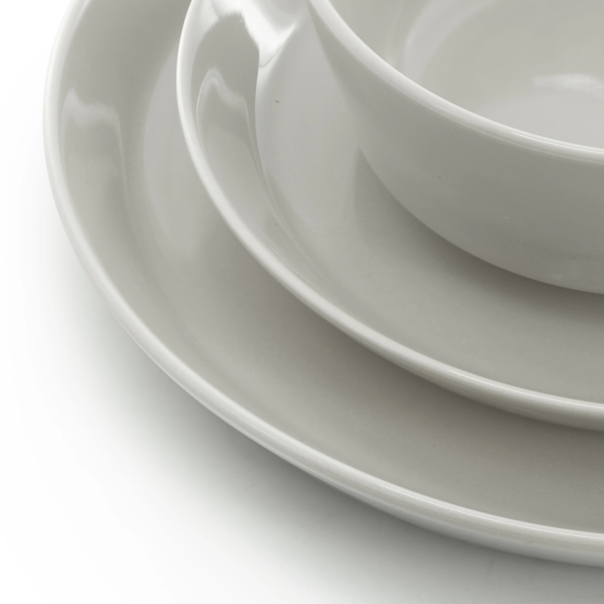 Gibson Elite Sunlit Mist 12 Piece Round Stoneware Dinnerware Set Gray