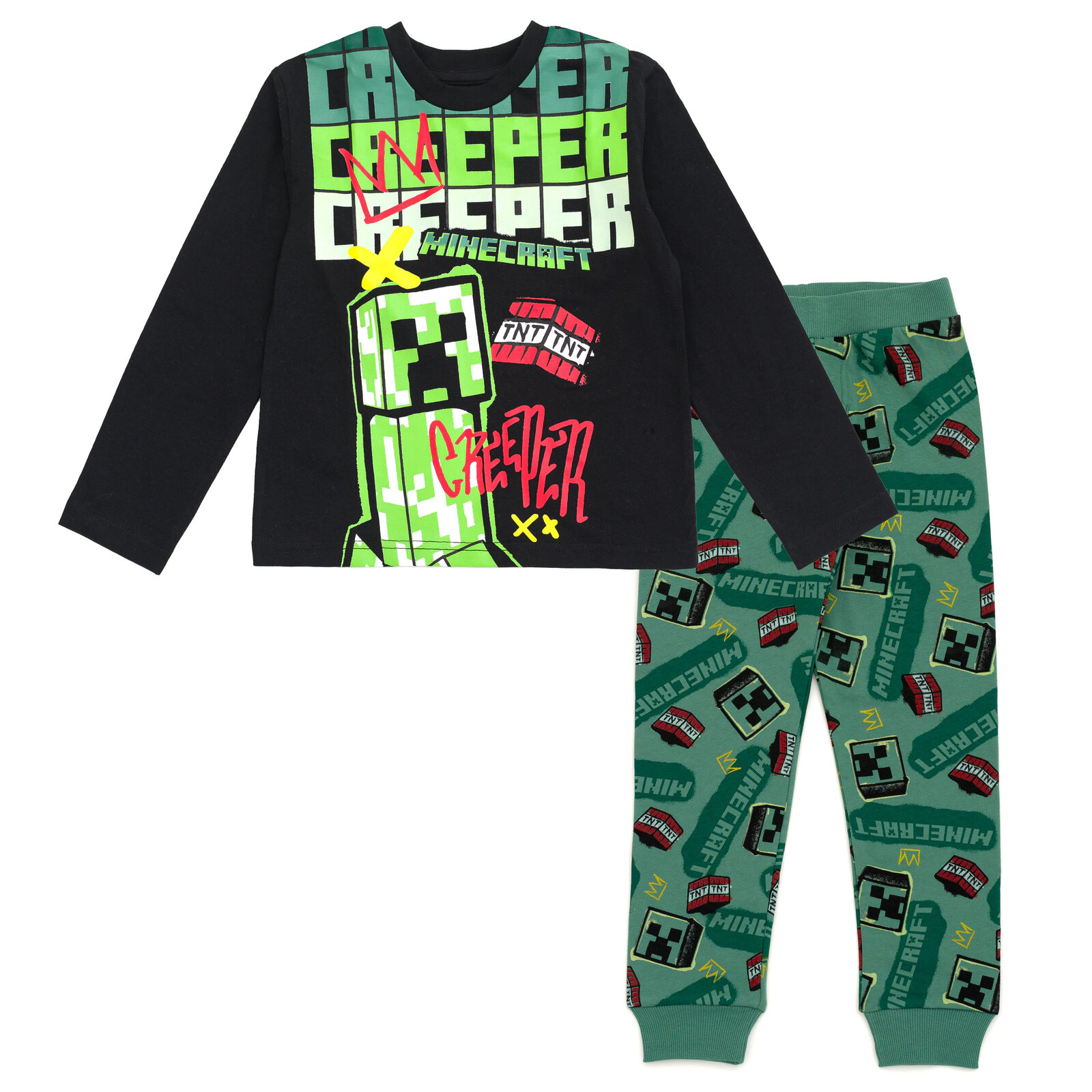 Minecraft Creeper Boys' Loungewear 2-Piece Tee and Pants Set