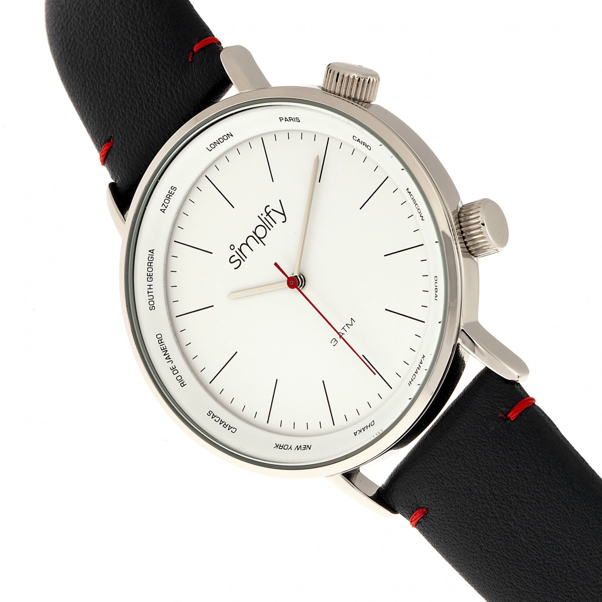 Simplify The 3300 Leather-Band Watch