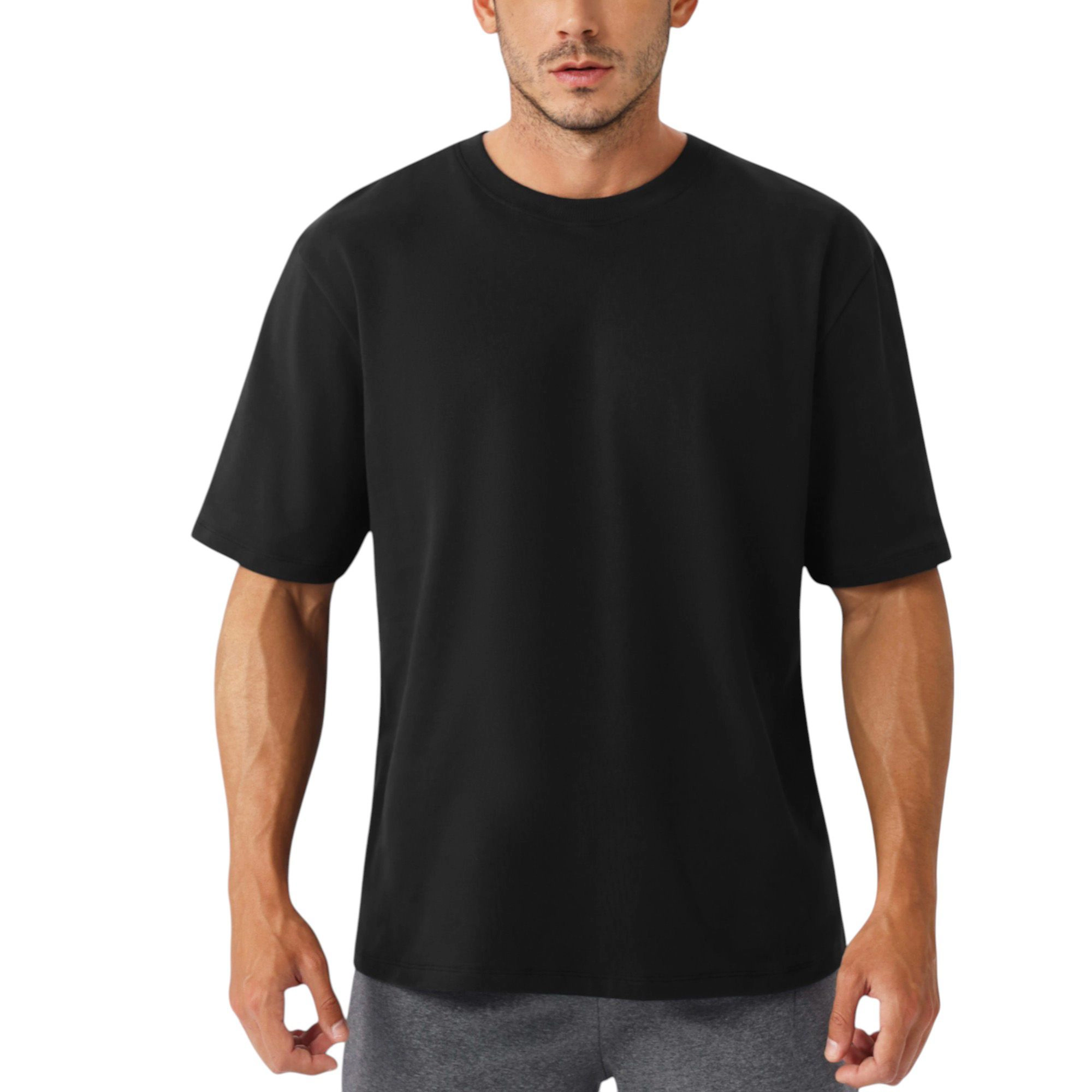 Anna-Kaci Men's Oversized Fit Short Sleeve T-Shirt with Drop Shoulders and Relaxed Silhouette for Everyday Style