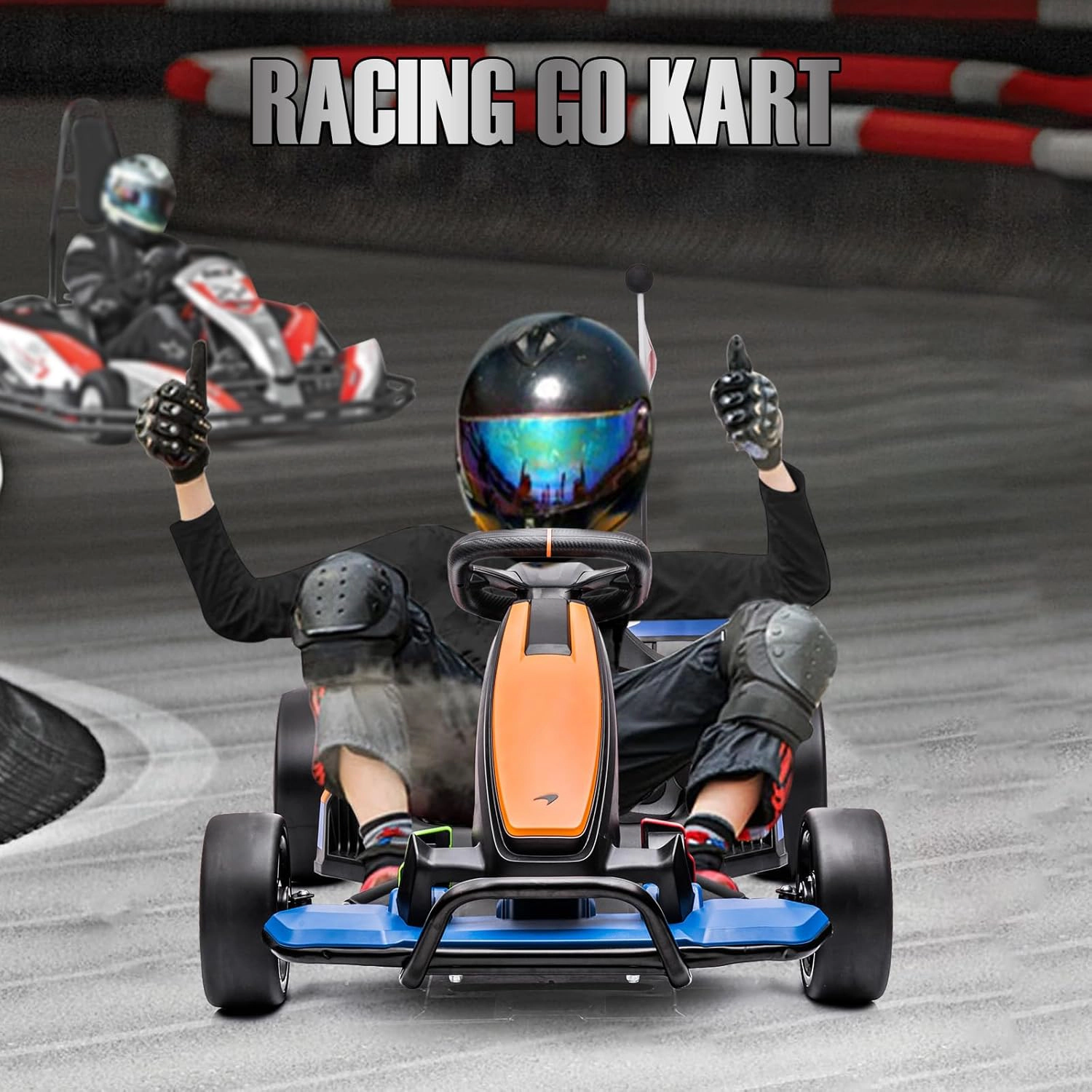 24V McLaren Licensed Kids Electric Go Kart, Drift Racing Go-Kart w/Drift Race Pedal, 2 Speeds, LED, Music, 400W Motor