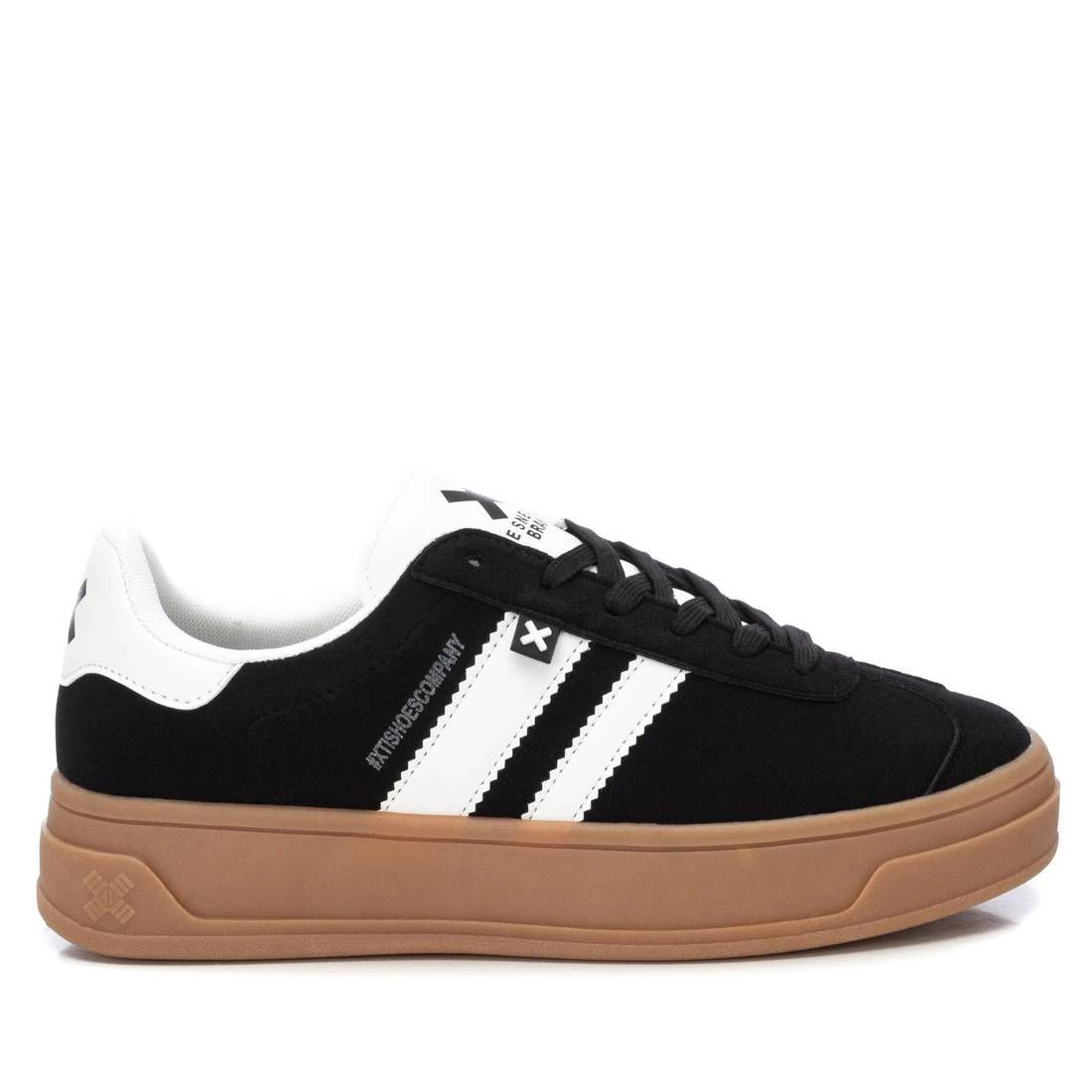 XTI Women's Suede Lace-Up Sneakers Lightweight Non-Slip Casual Shoes