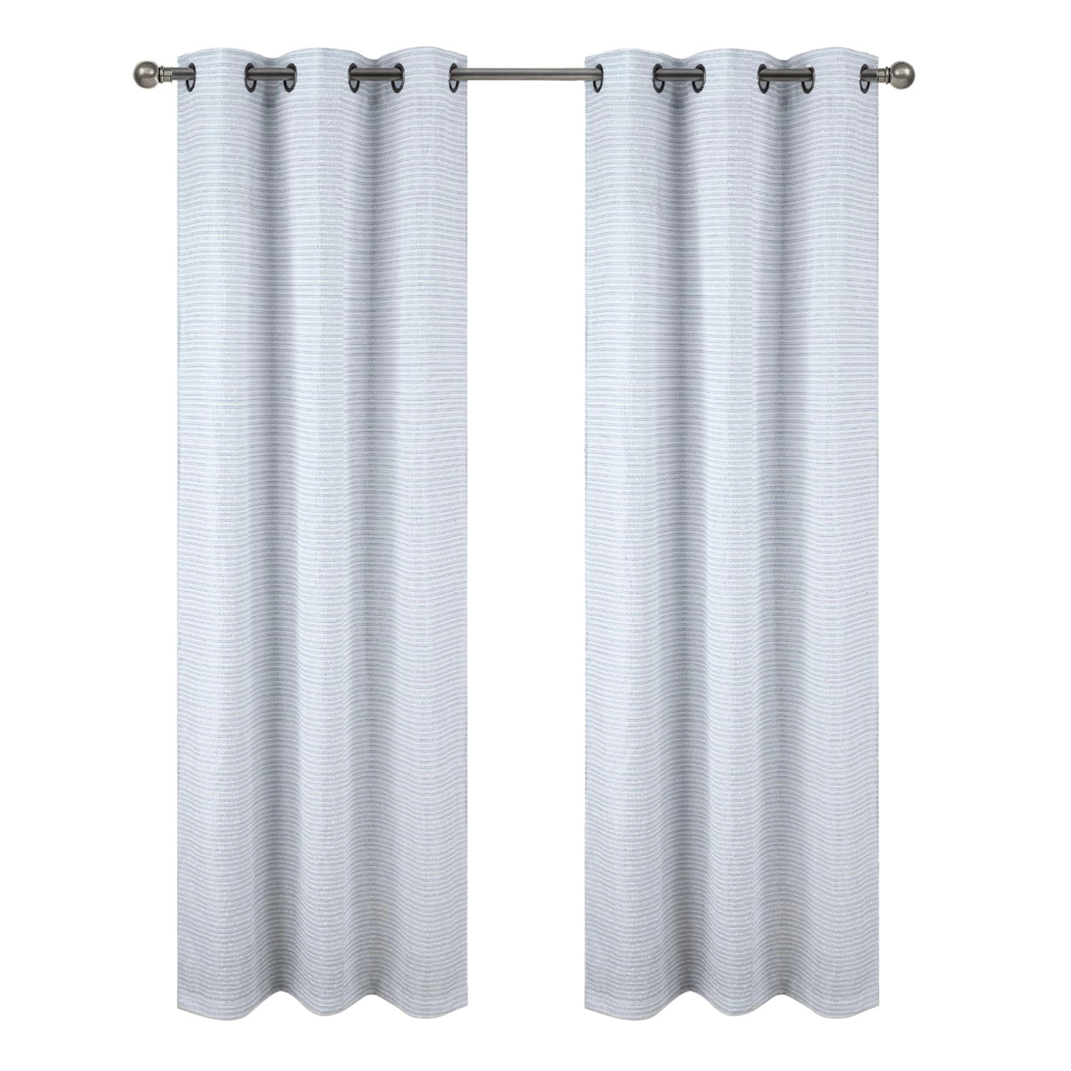 RT Designer Collection Barnet Jacquard Luxurious Decorative Grommet Curtain Panel 54" x 84" Blue