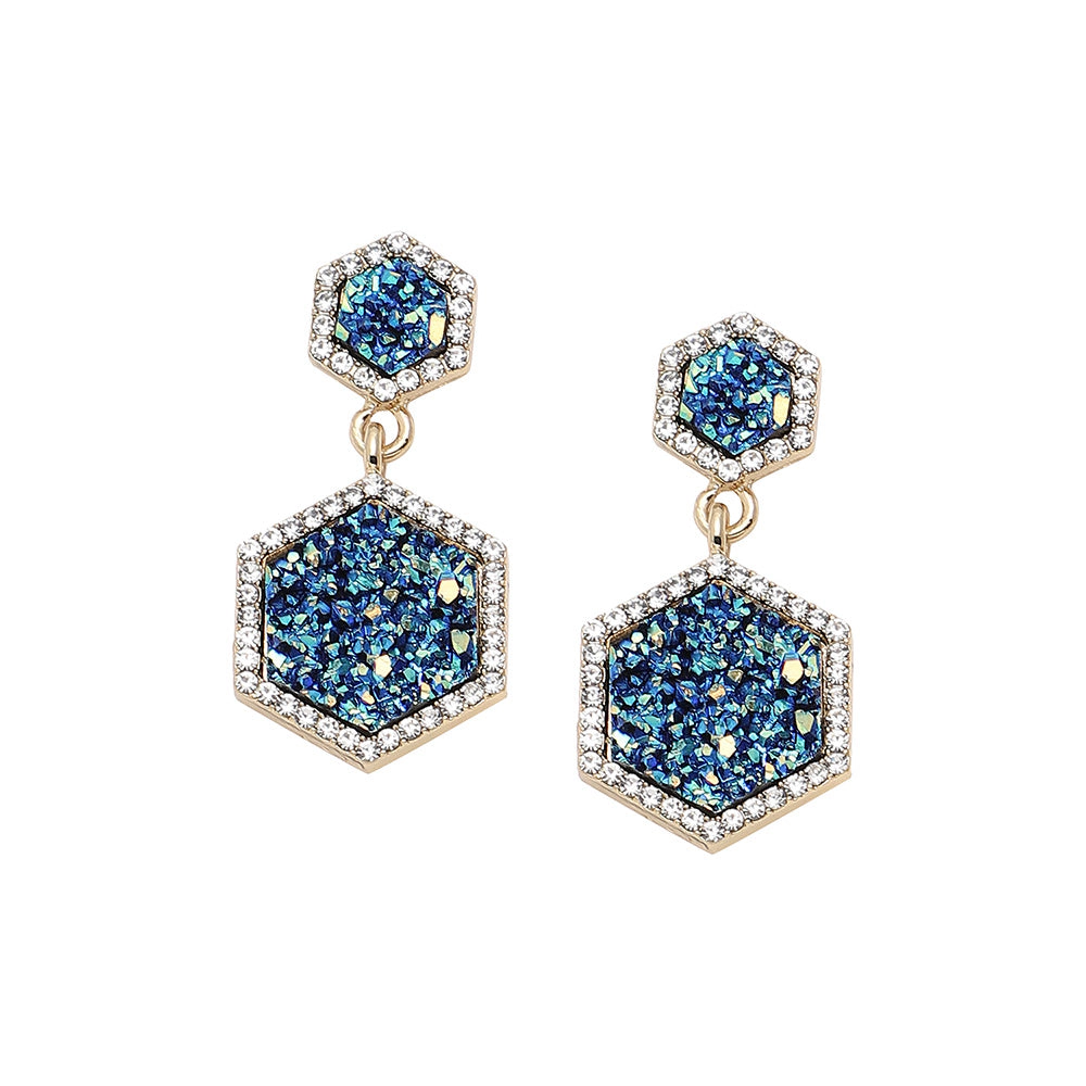 SOHI Women's Blue Drop Earrings