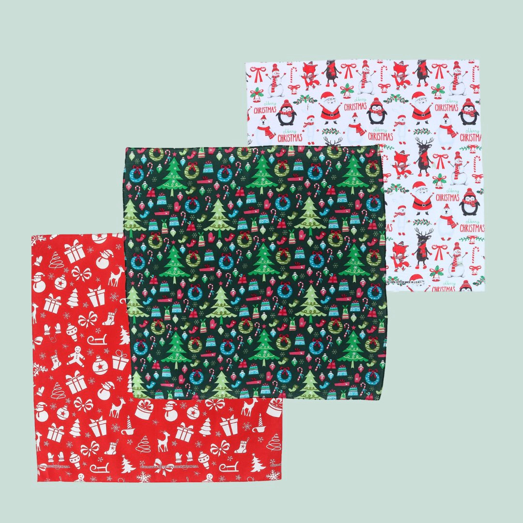 CTM Trendy Christmas Pattern Holiday Print Bandana