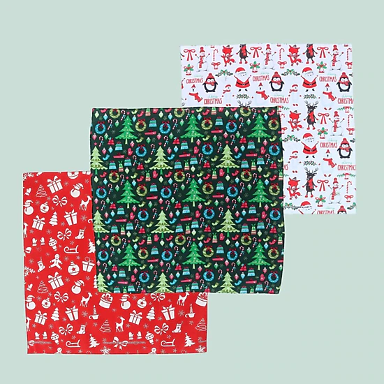 CTM® Trendy Christmas Pattern Holiday Print Bandana