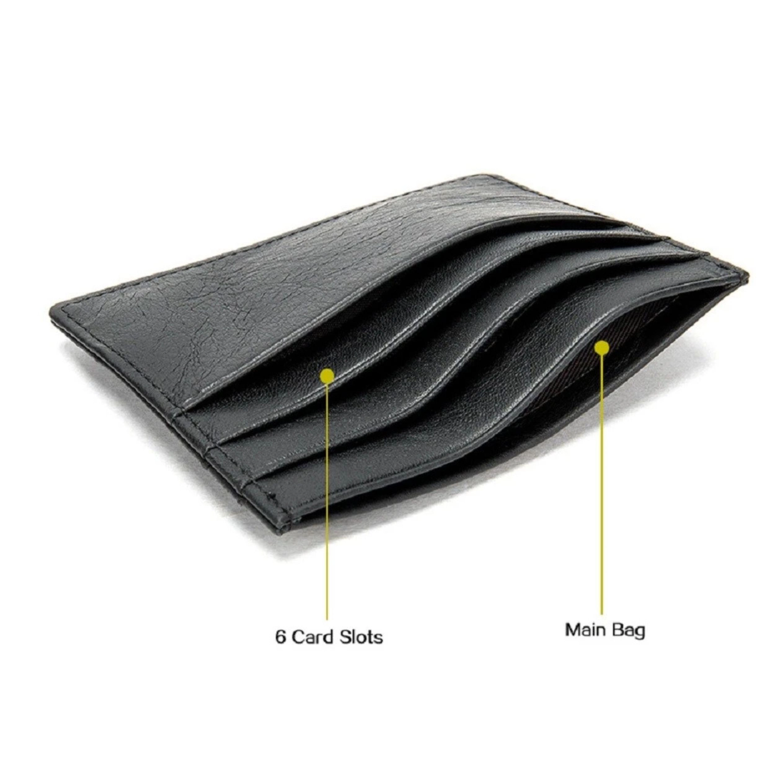 Home Collection Men's Genuine Leather Slim Wallet with Money Clip & Card Holder